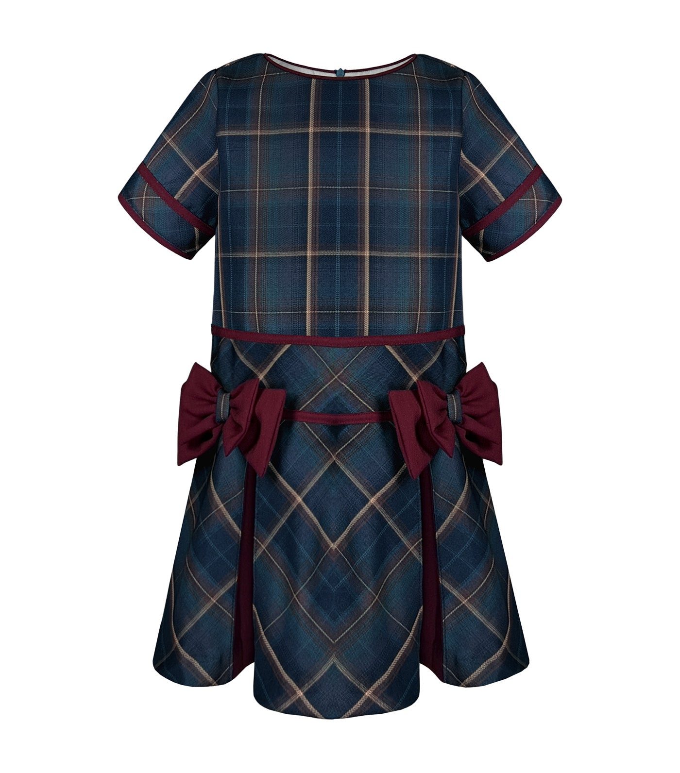 Nova Girls Checkered Drop Waist Dress