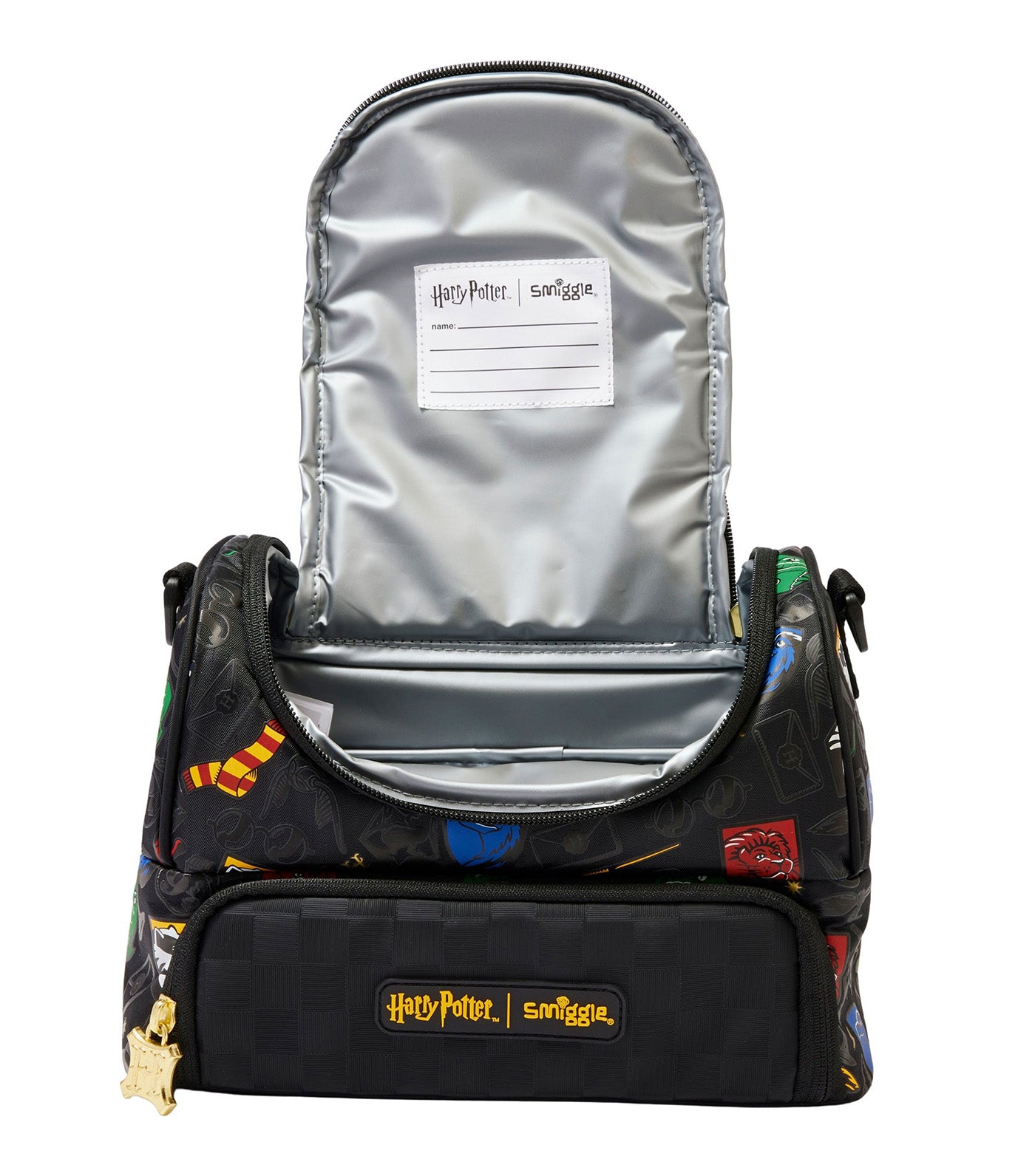 Harry Potter Double Compartment Lunchbox with Strap Black