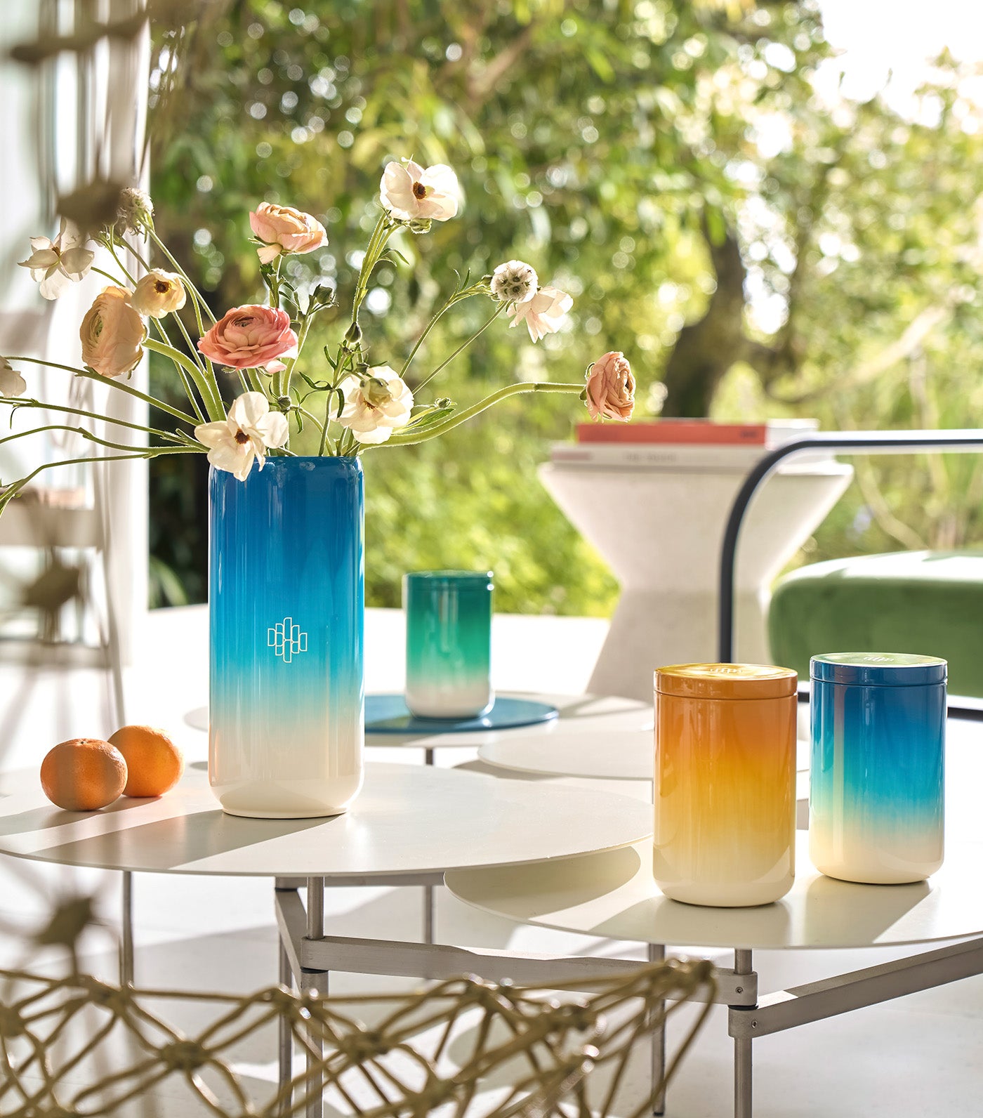 Silky Vase, Size M Blue