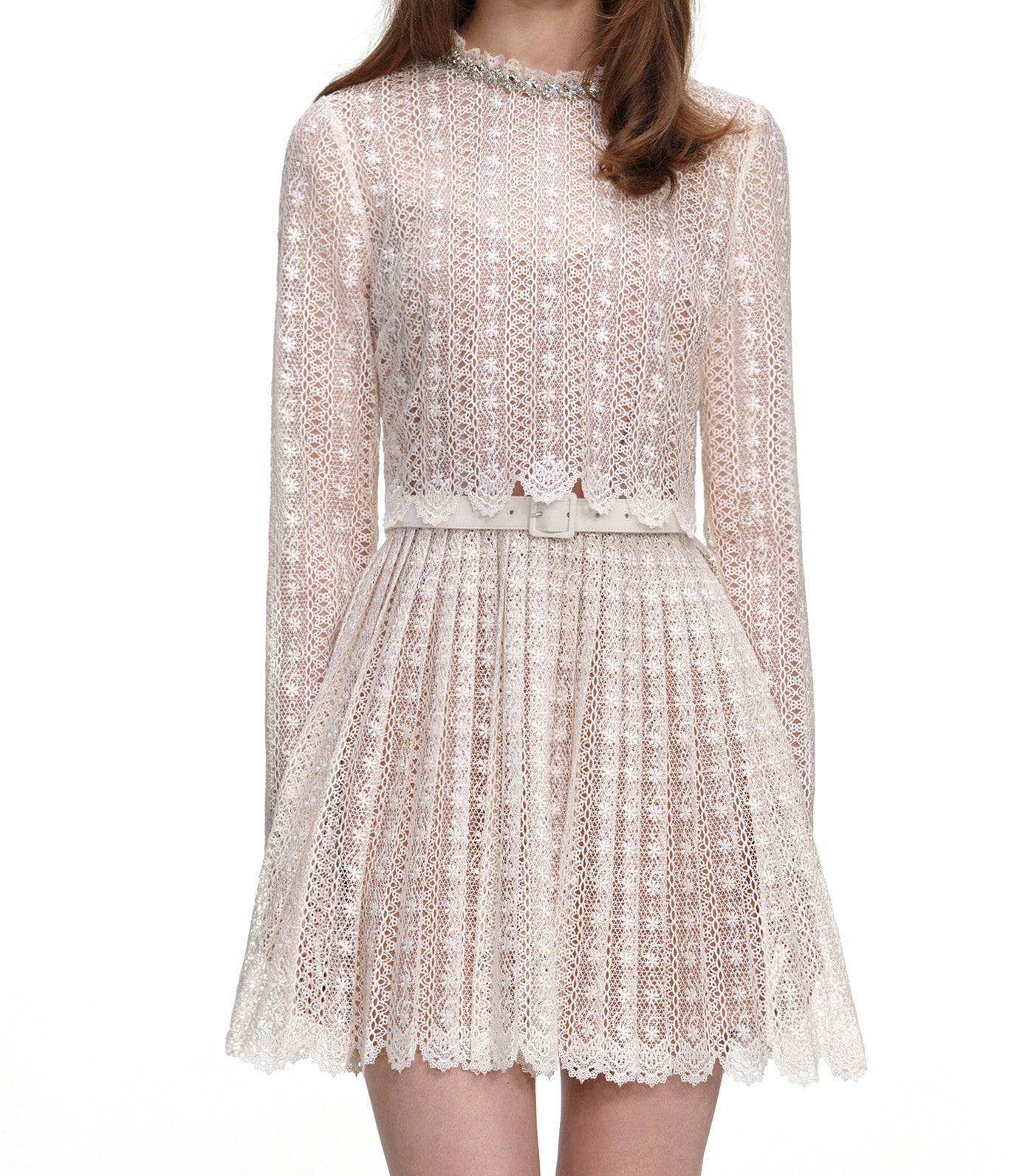 Self-Portrait Organza Lace Mini Dress Cream | Rustan's Self-Portrait Organza Lace Mini Dress Cream | Rustan's