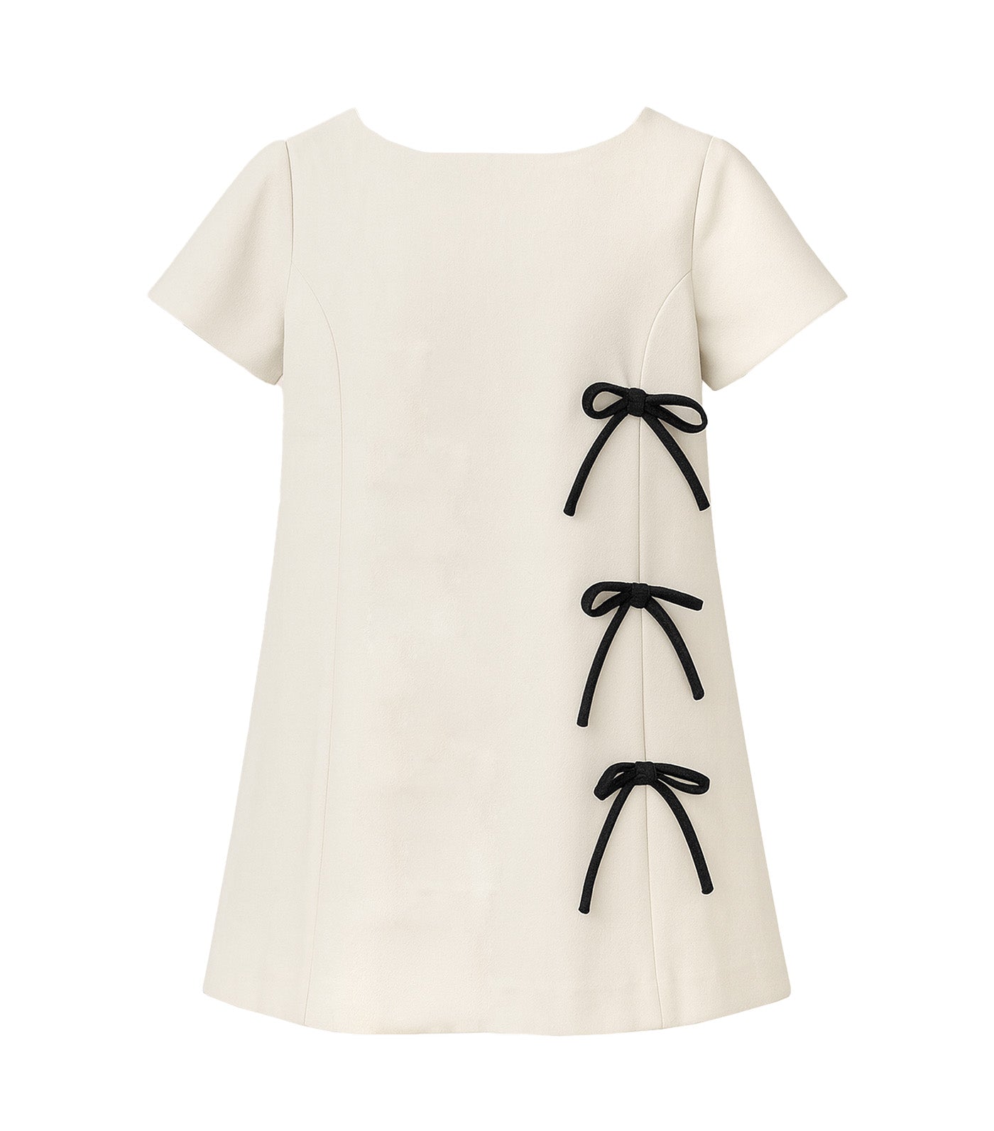 Thierry Girls Ivory Shift Dress with Bows