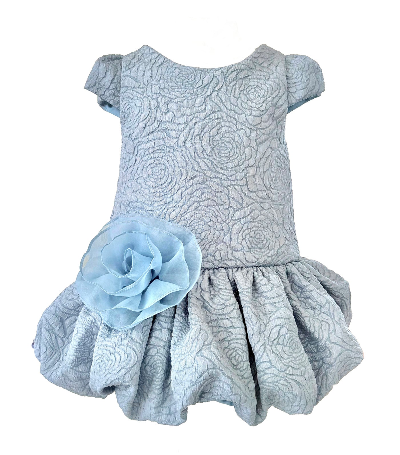 Fleurine Dress Set with Brooch Dusty Blue