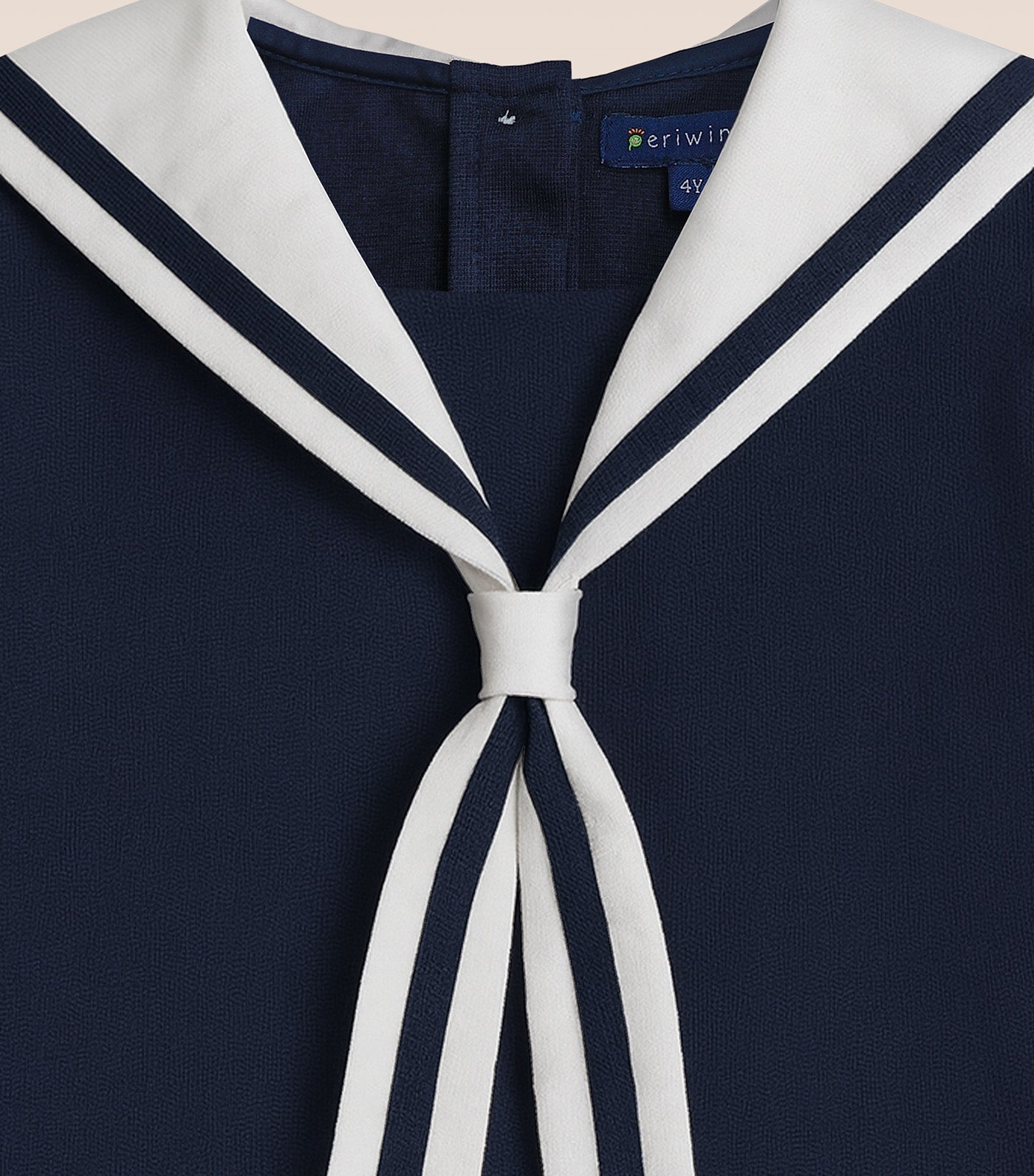 Tayla Girls Navy Sailor Drop Waist Dress with Bow Clip Navy