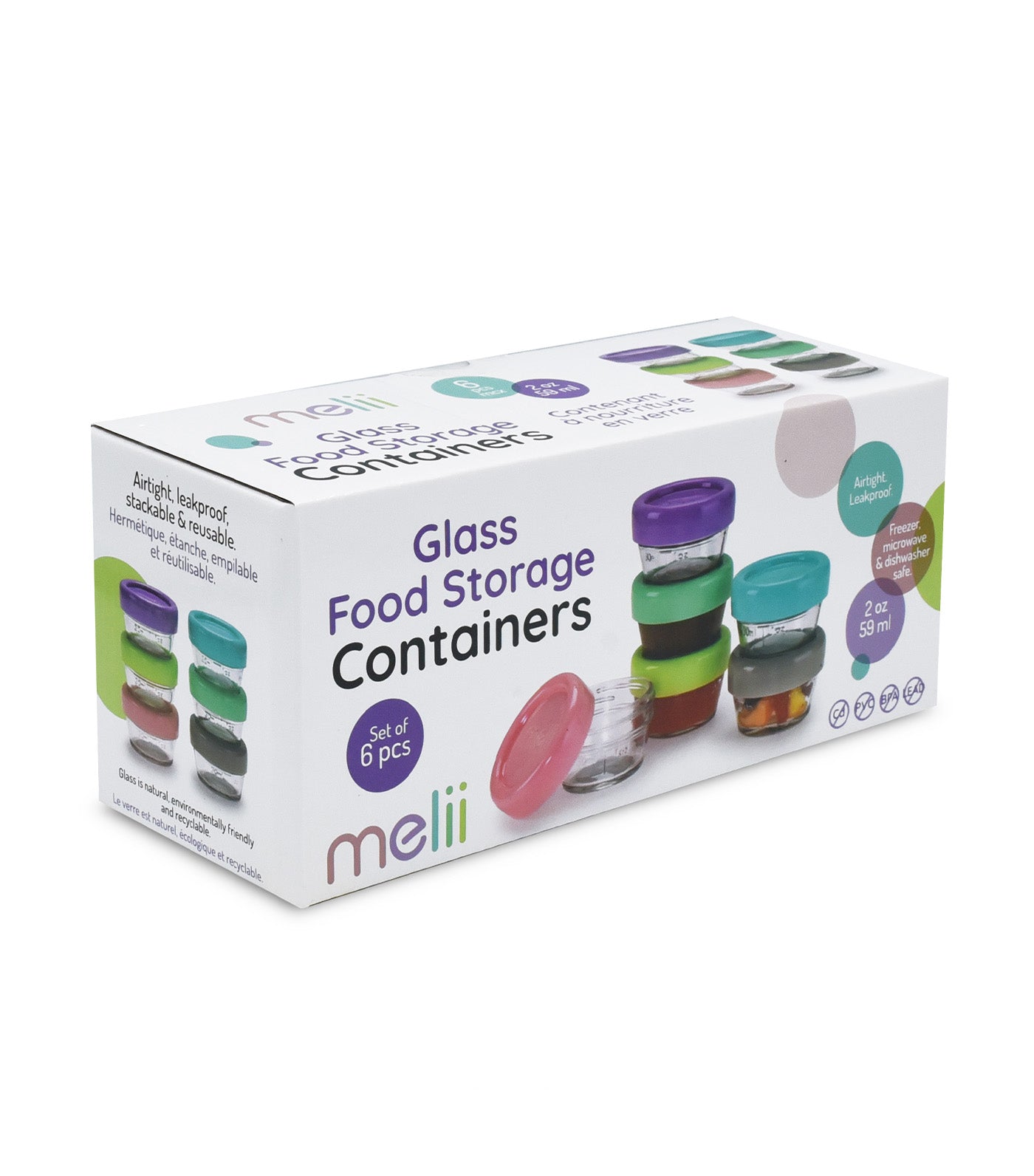 Glass Food Container, 6-Piece Set