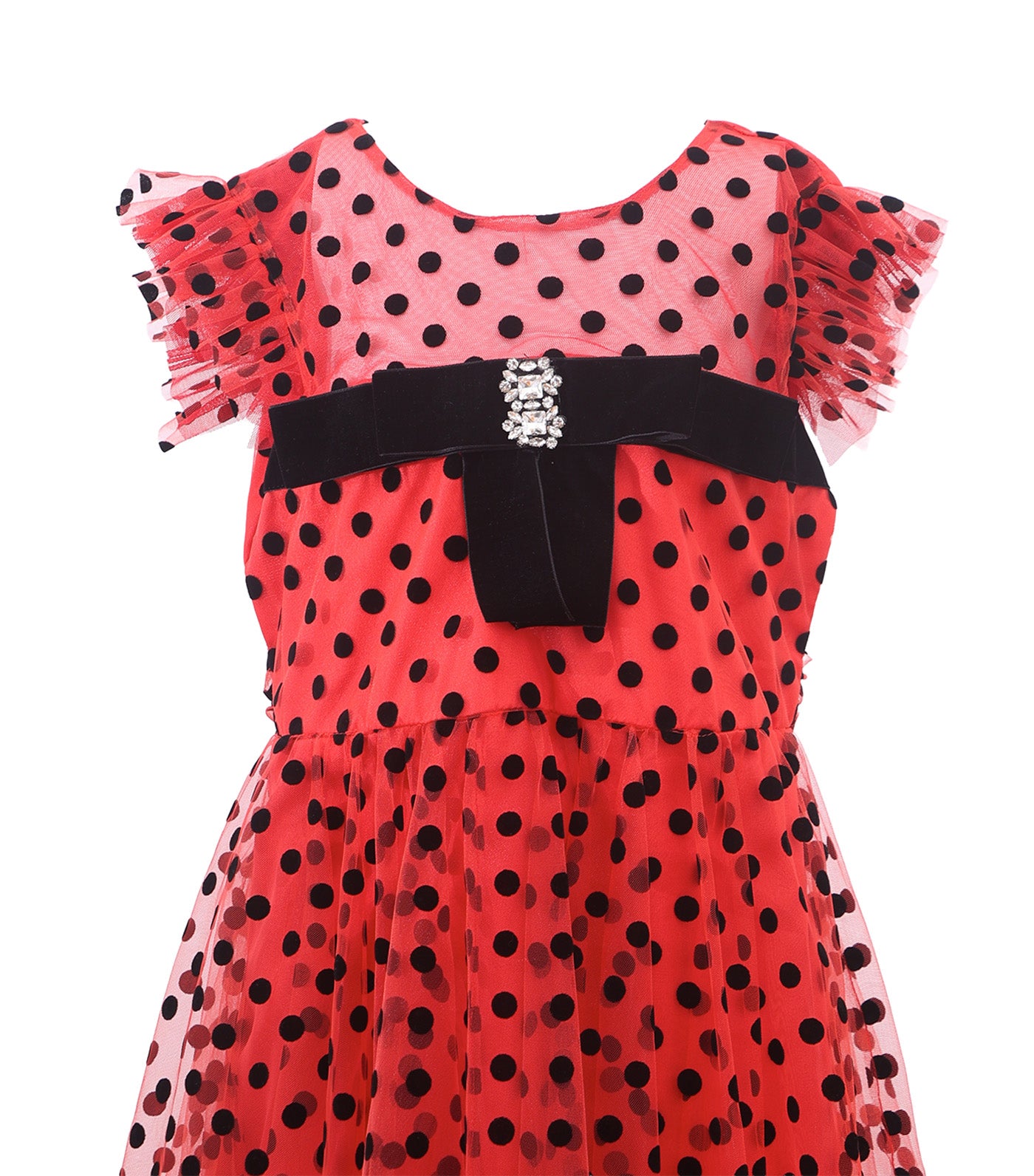 Polka Tulle Gown Red