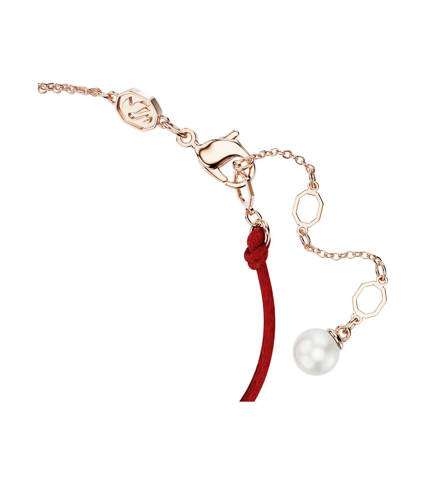 Symbolica Bracelet Crystal Pearl, Pavé, Horse Shoe, Rose Gold-Tone Plated, White