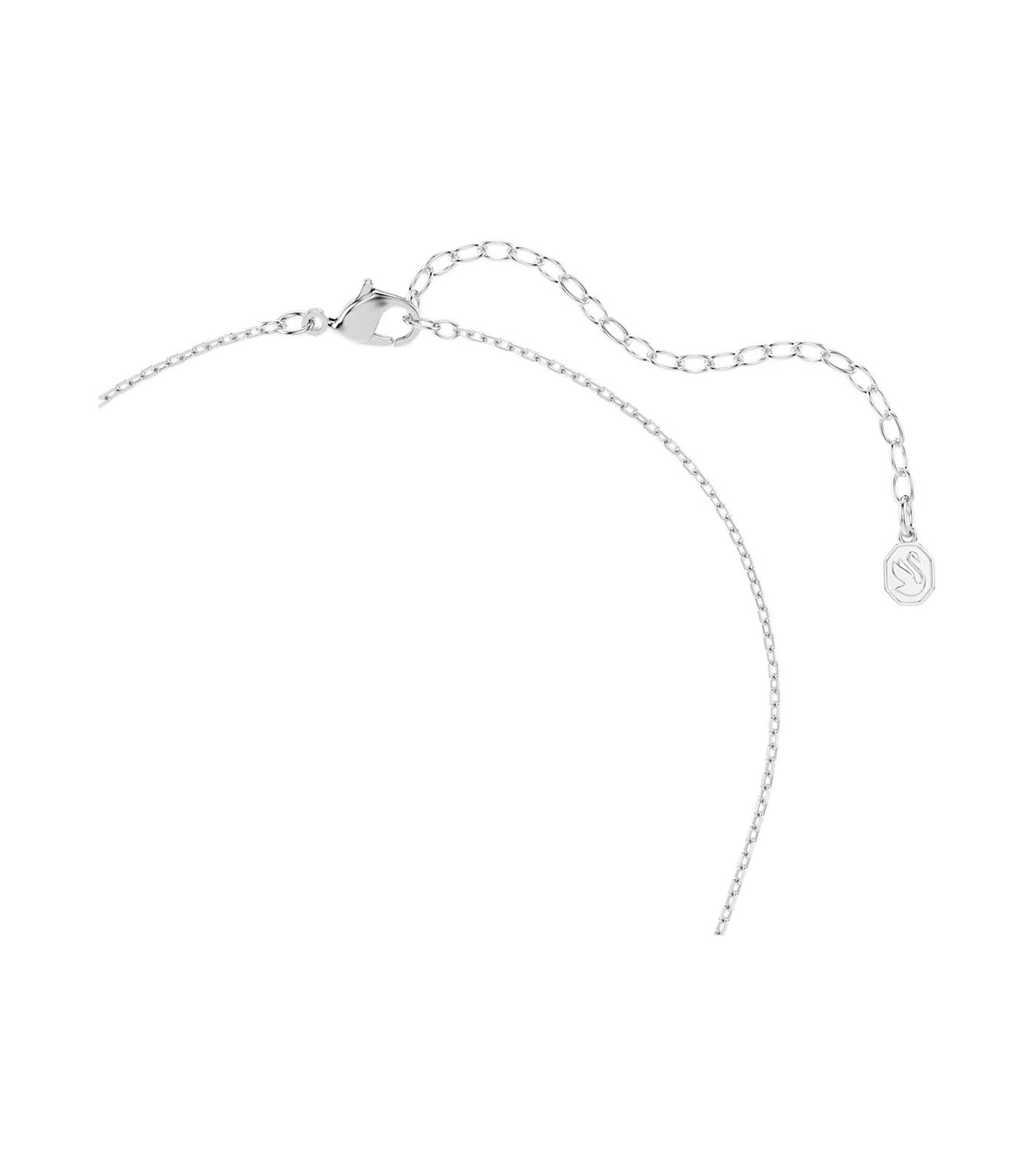 Hyperbola Pendant Round Cut, Rhodium Plated, White