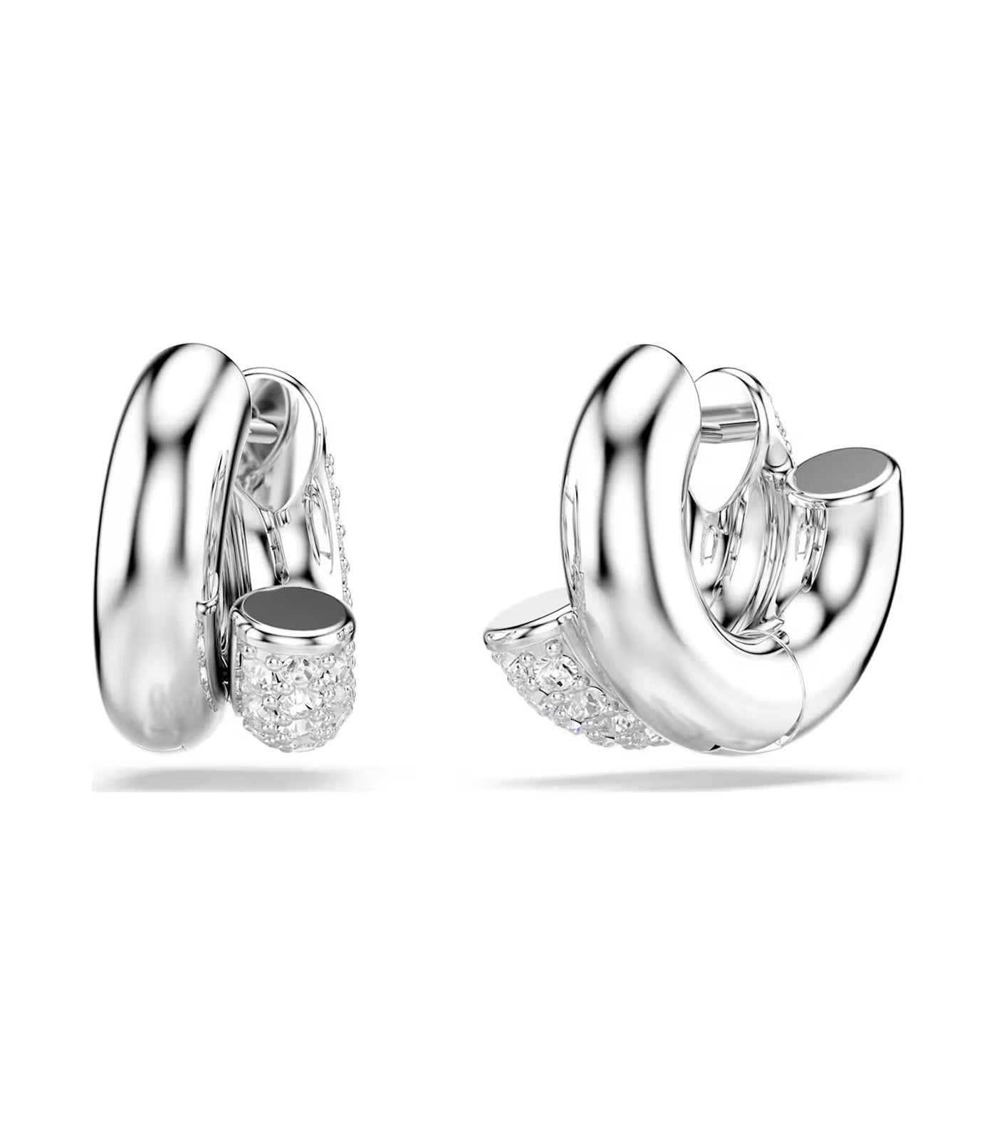 Dextera Hoop Earrings Round Cut, Mini, White