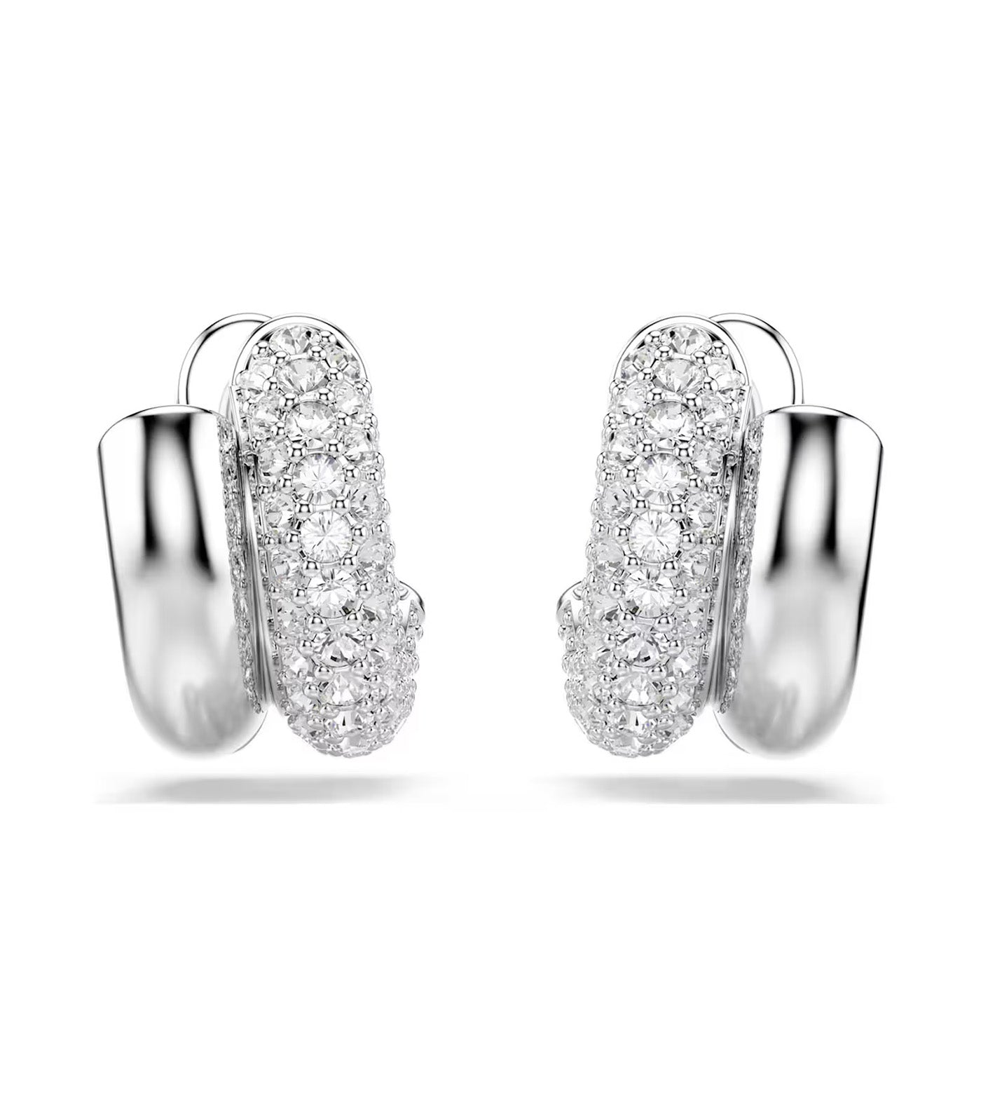 Dextera Hoop Earrings Round Cut, Mini, White