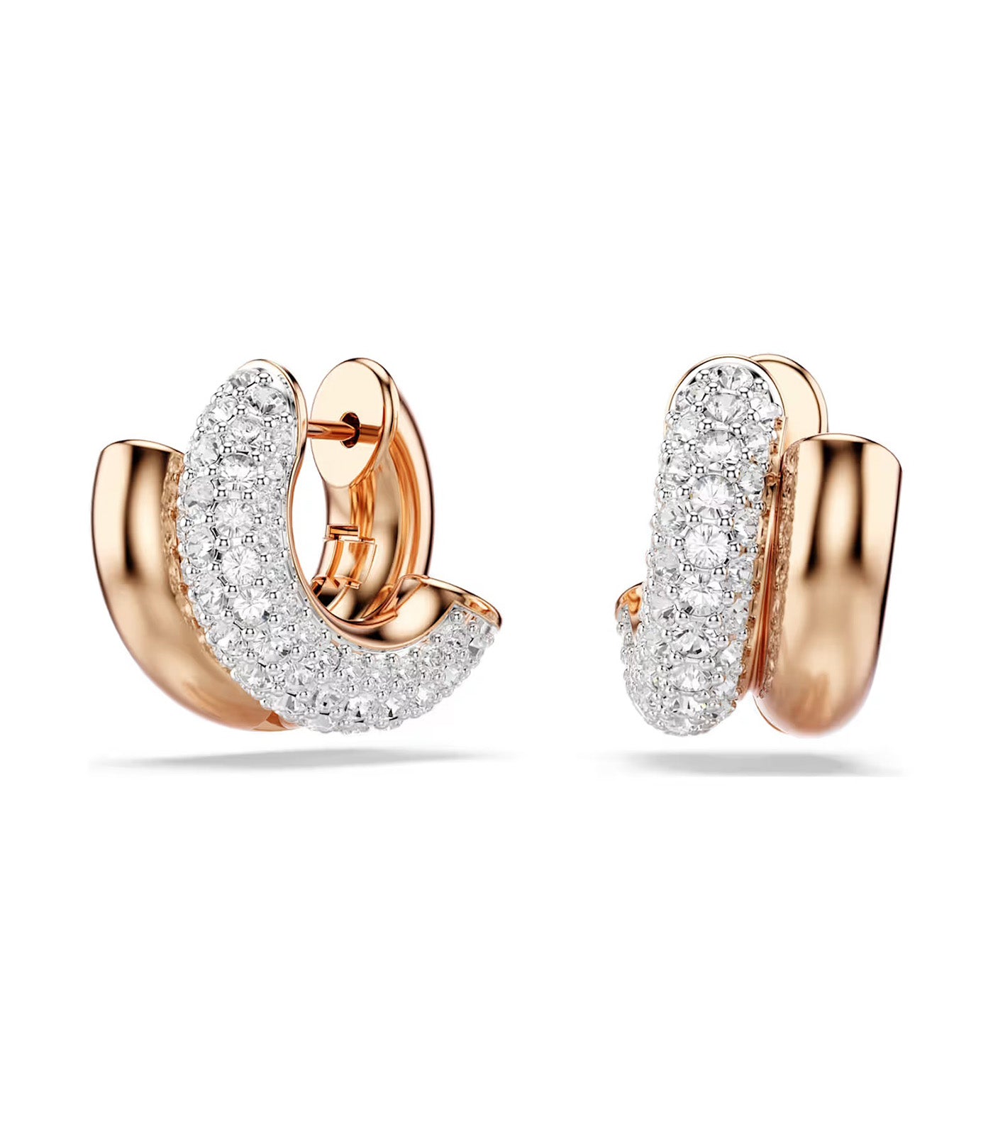 Dextera Hoop Earrings Round Cut, Mini, White