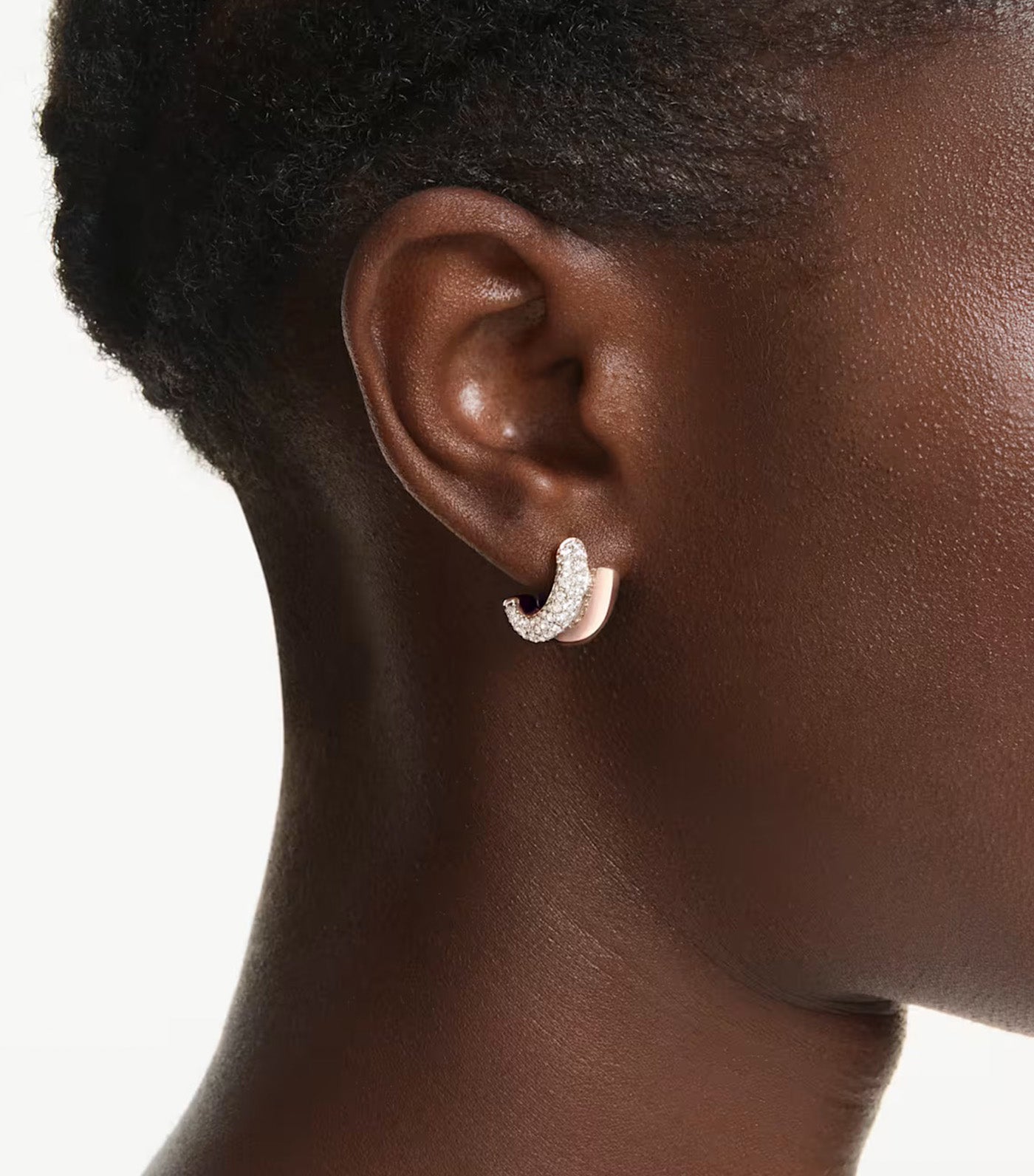 Dextera Hoop Earrings Round Cut, Mini, White