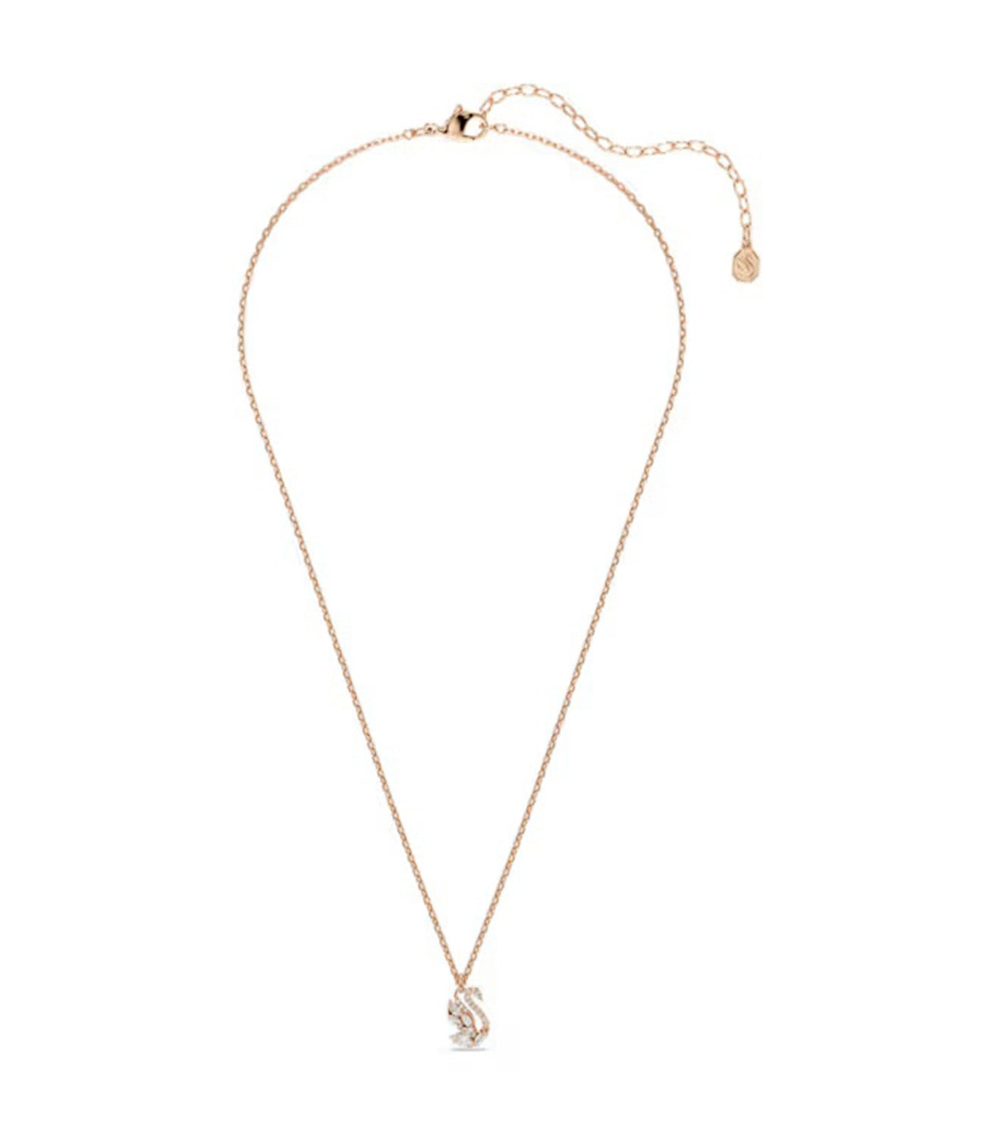 Swan Pendant Mixed Cuts, Swan, Rose Gold-Tone Plated, White