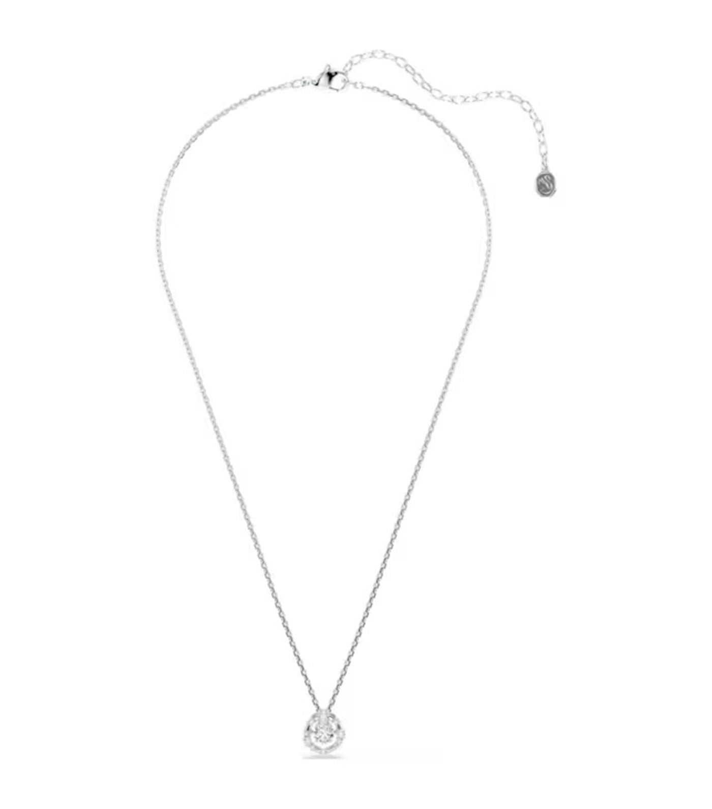 Constella Pendant Round Cut, Dancing Stone, Rhodium Plated, White