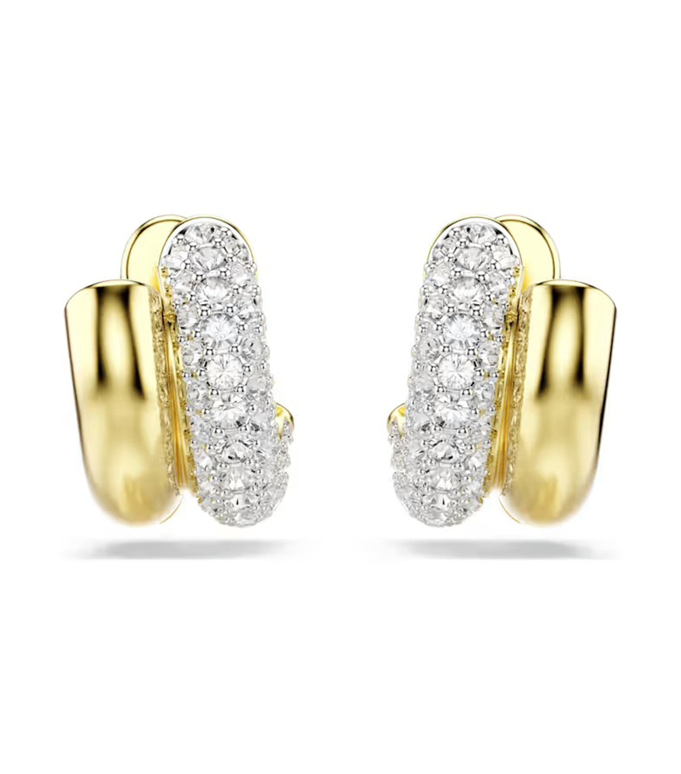 Dextera Hoop Earrings Round Cut, Mini, White