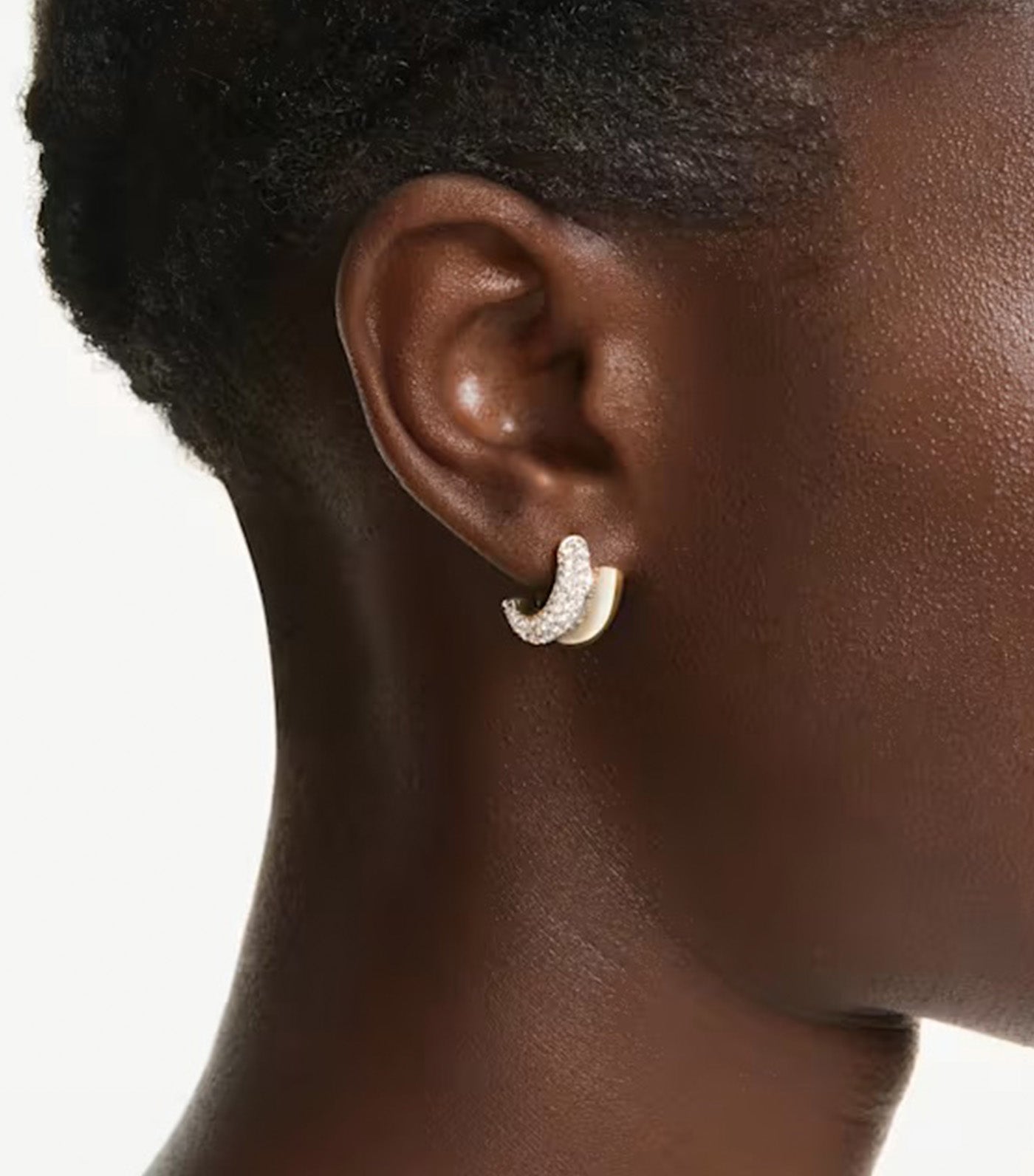 Dextera Hoop Earrings Round Cut, Mini, White