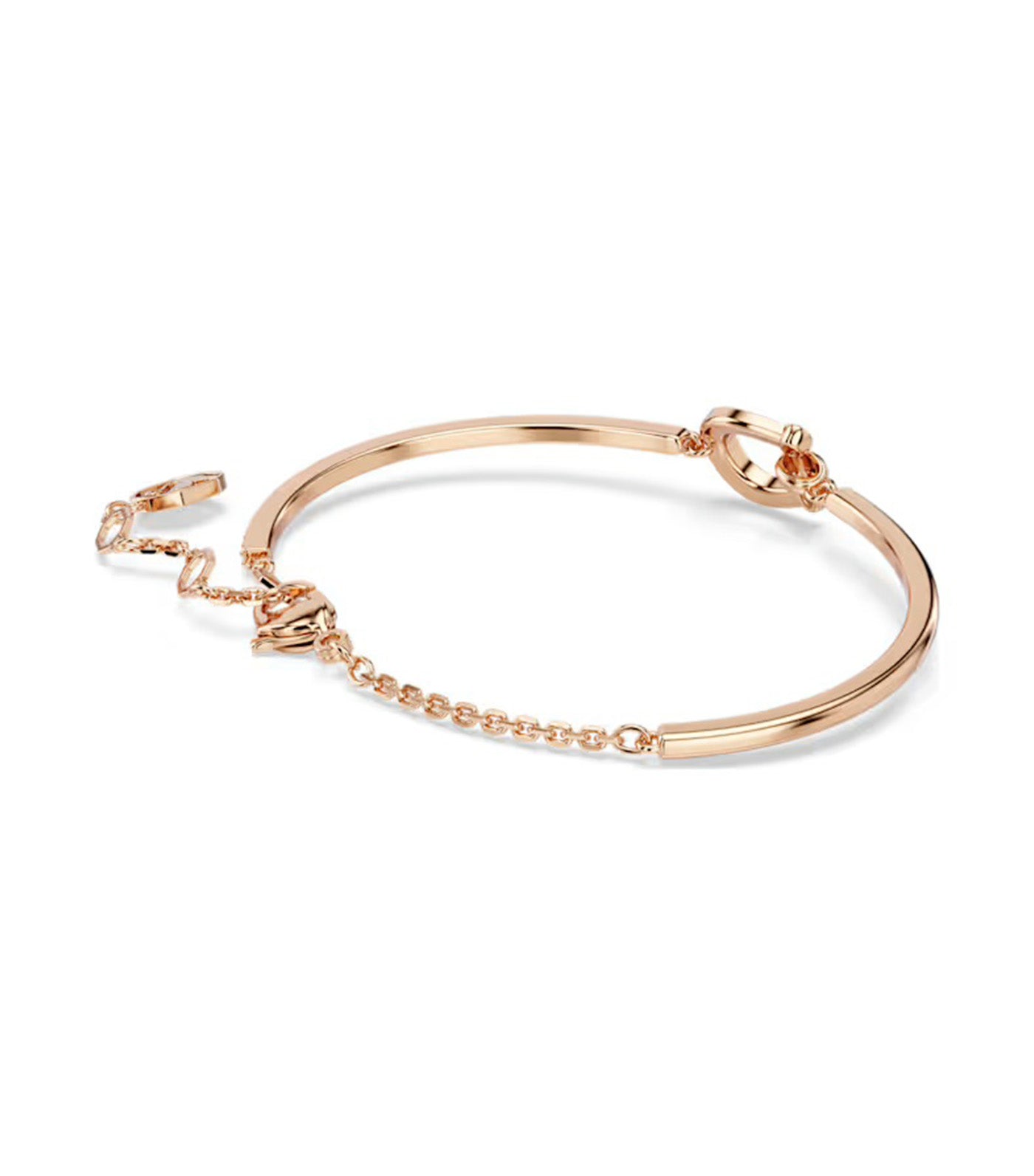 Symbolica Bangle Pavé, Horse Shoe, Rose Gold-Tone Plated, White