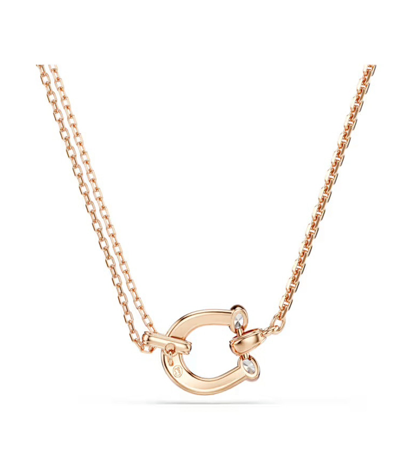 Symbolica Pendant Pavé, Horse Shoe, Rose Gold-Tone plated, White