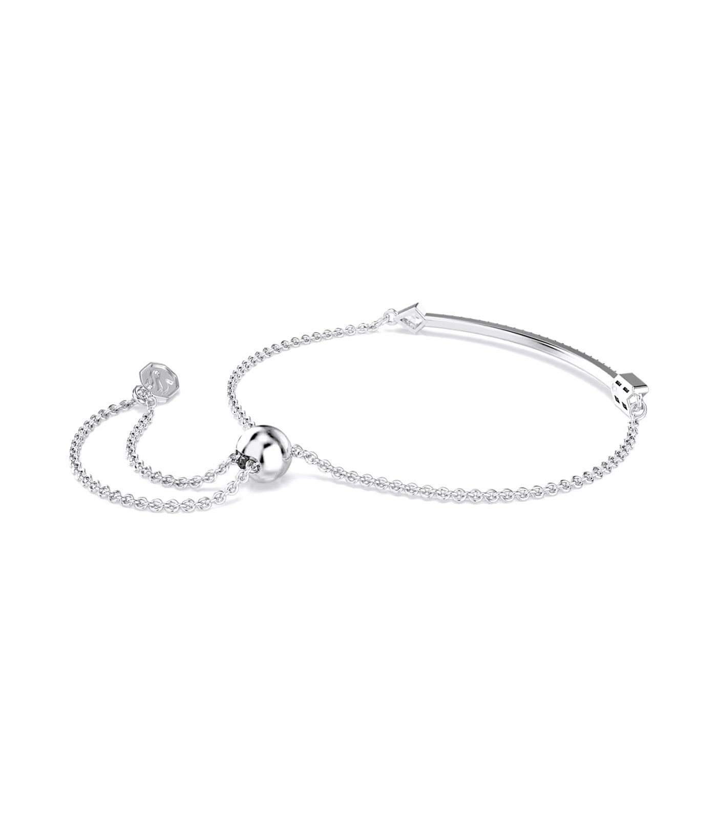Idyllia Bracelet Mixed Cuts, Arrow, White, Rhodium Plated