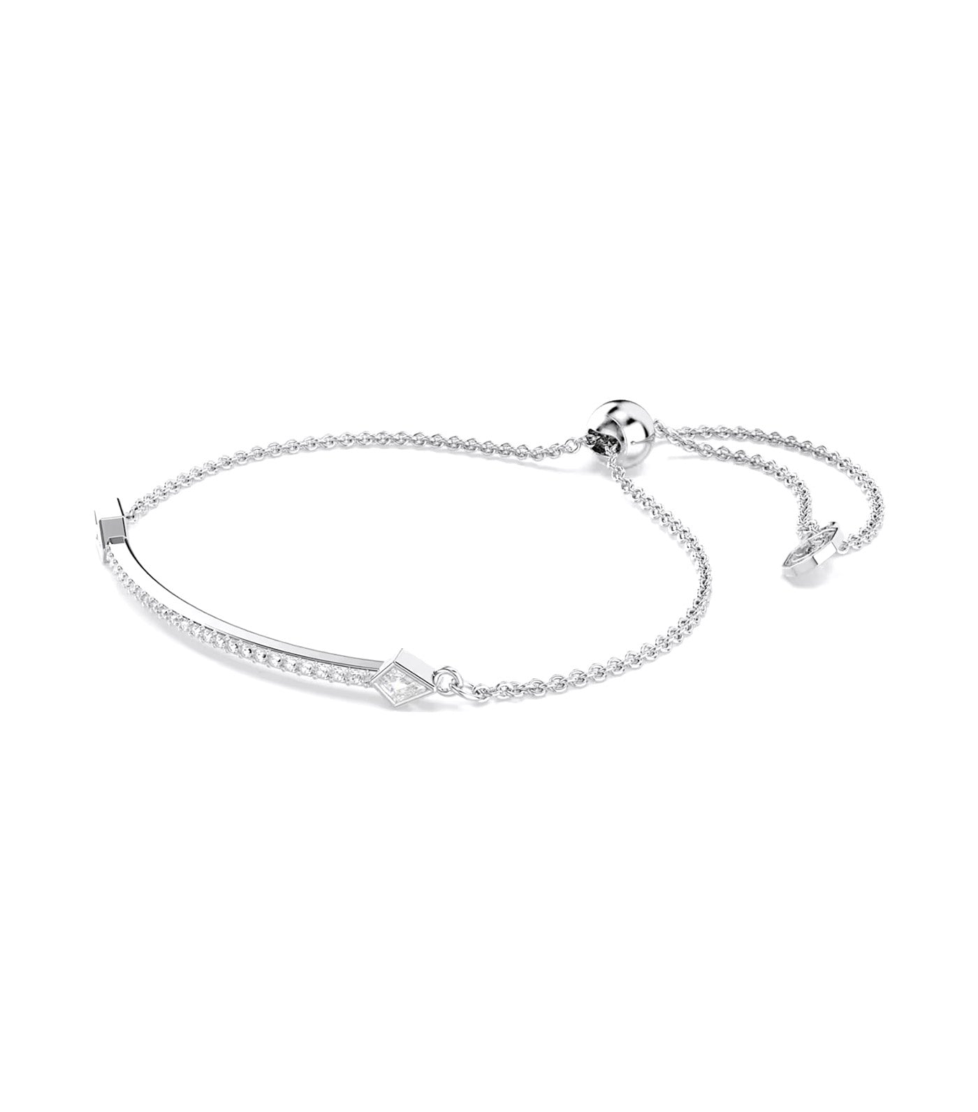 Idyllia Bracelet Mixed Cuts, Arrow, White, Rhodium Plated