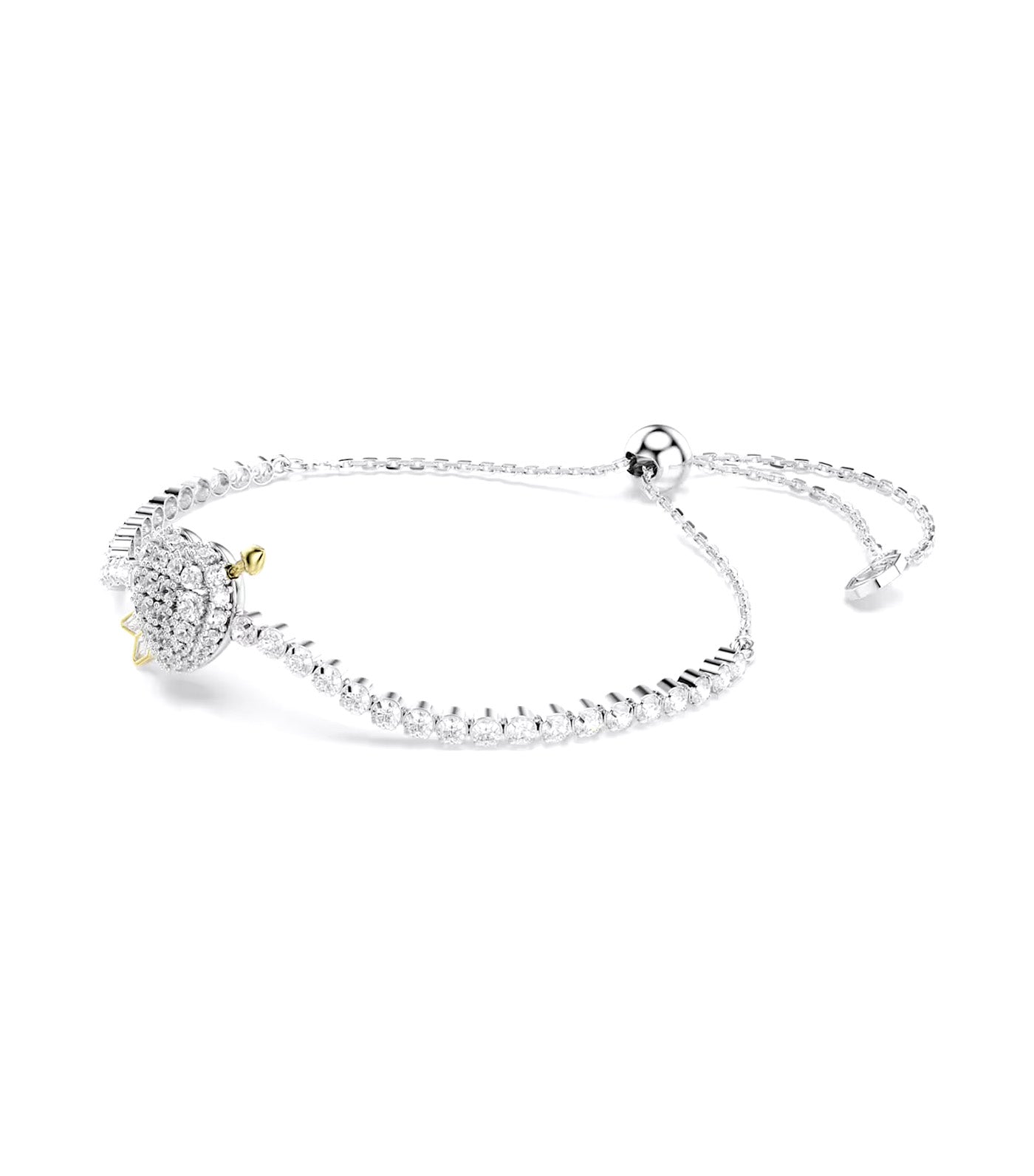 Idyllia Bracelet Mixed Cuts, Heart with Arrow, White, Rhodium Plated