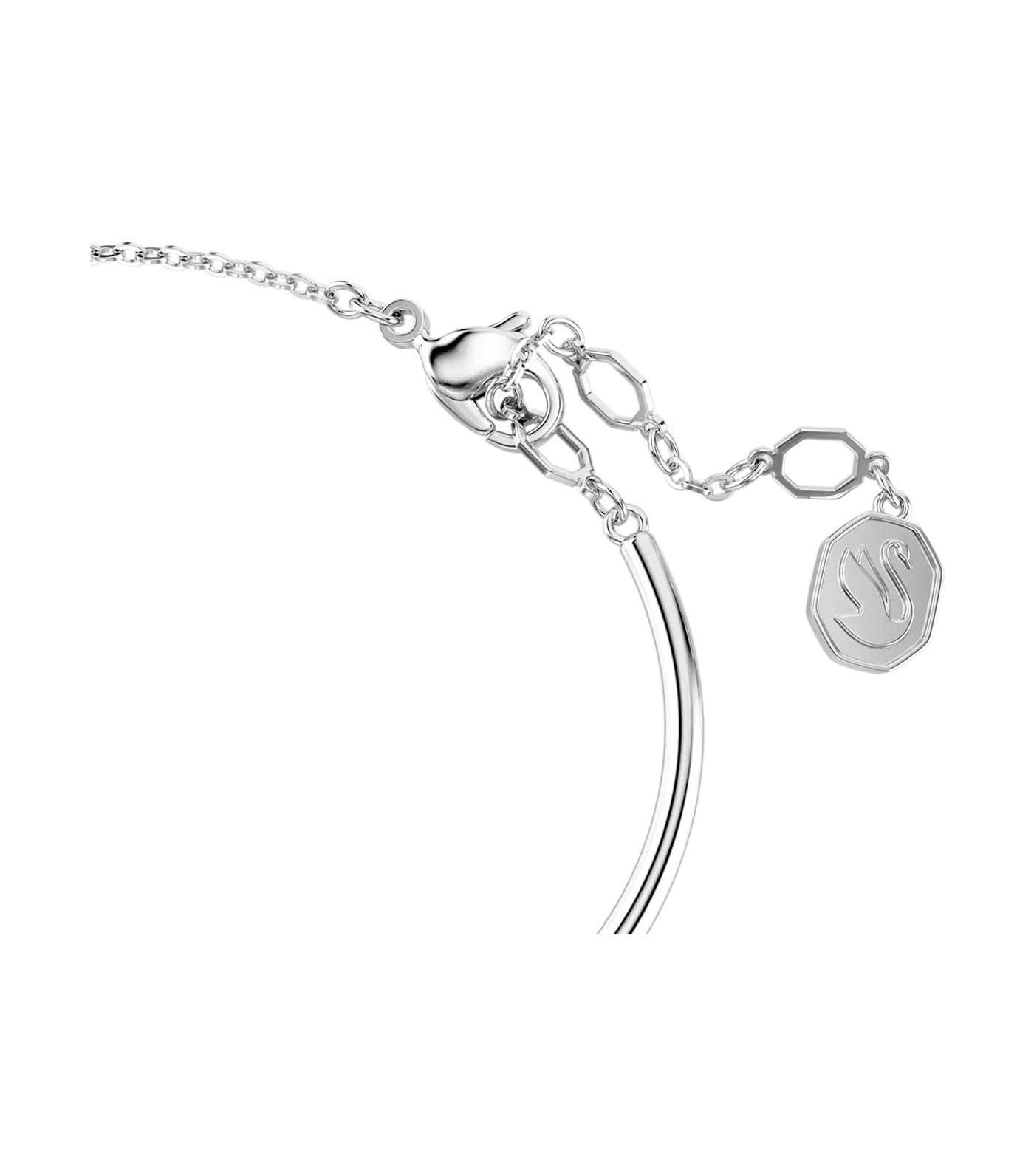 Constella Bangle Round Cut, Dancing Stone, Rhodium Plated, White