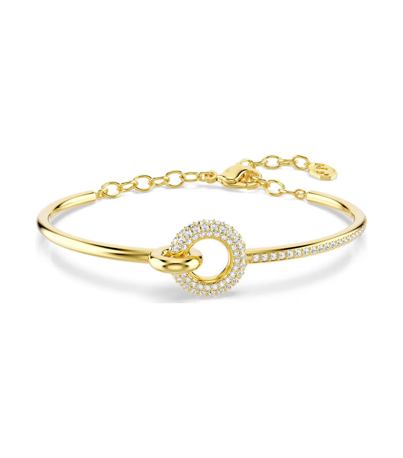 Dextera Bangle Round Cut, Gold-Tone Plated, White