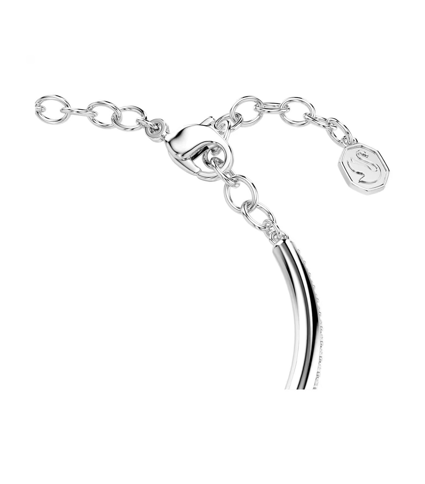 Dextera Bangle Round Cut, Rhodium Plated, White