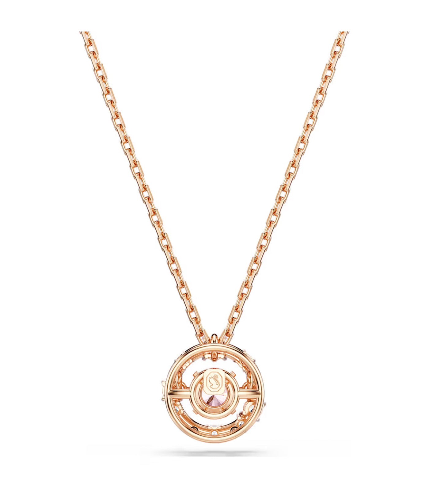Constella Pendant Round Cut, Dancing Stone, Rose Gold-Tone Plated, Pink