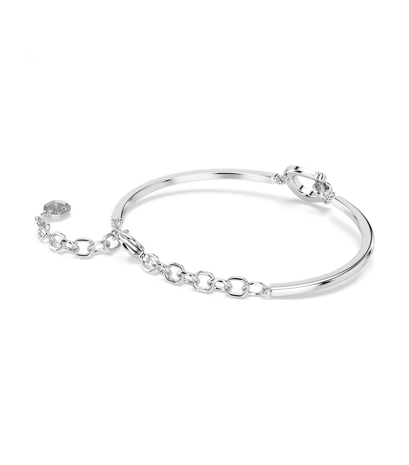 Symbolica Bracelet Pavé, Horse Shoe, Rhodium Plated, White