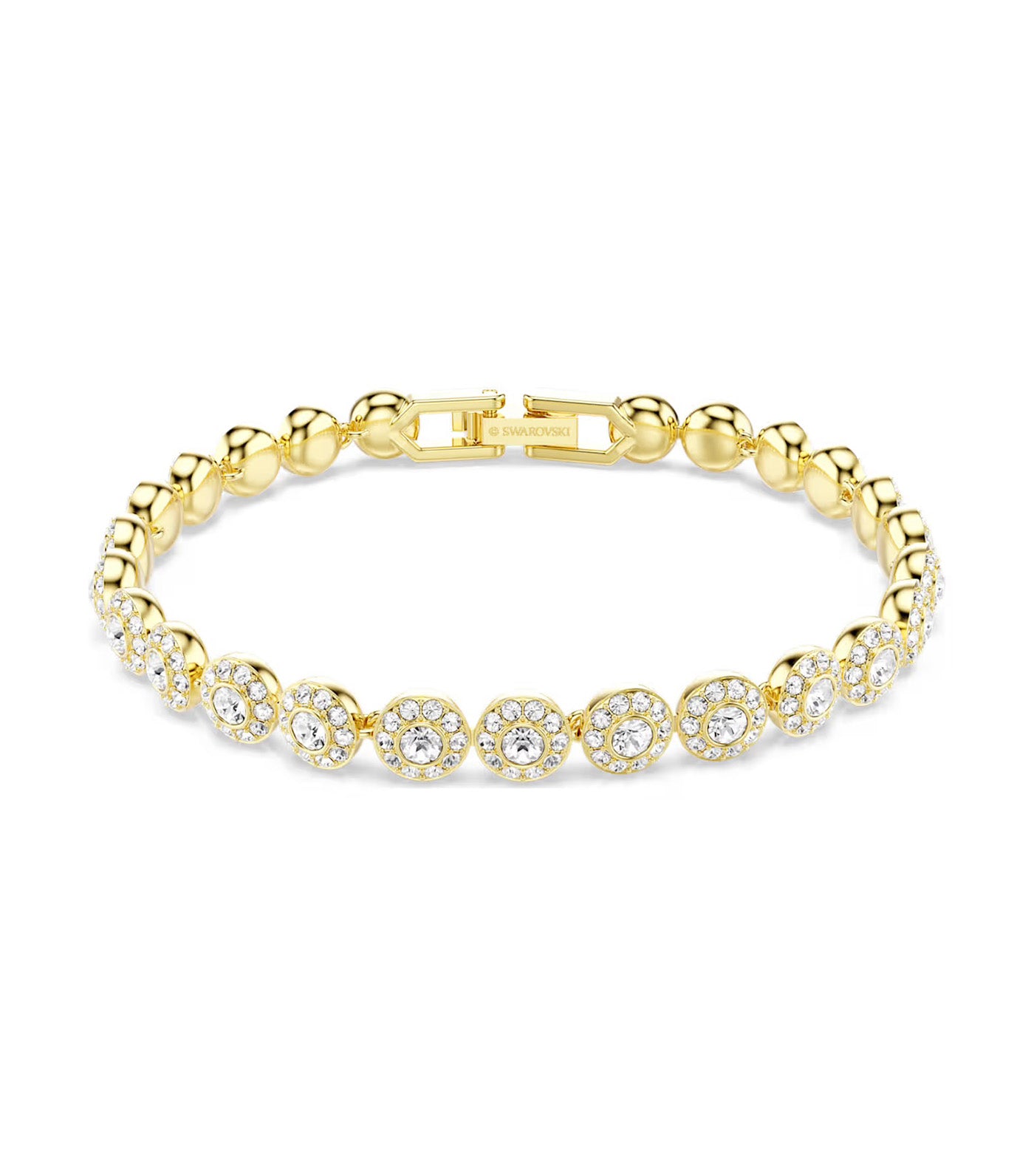 Una Angelic Bracelet Round Cut, Gold-Tone Plated, White