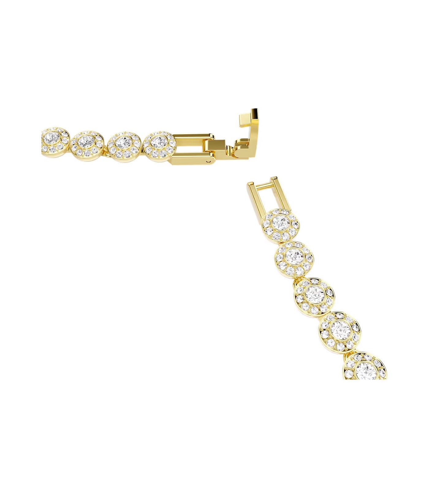 Una Angelic Necklace Round Cut, Gold-Tone Plated, Small, White