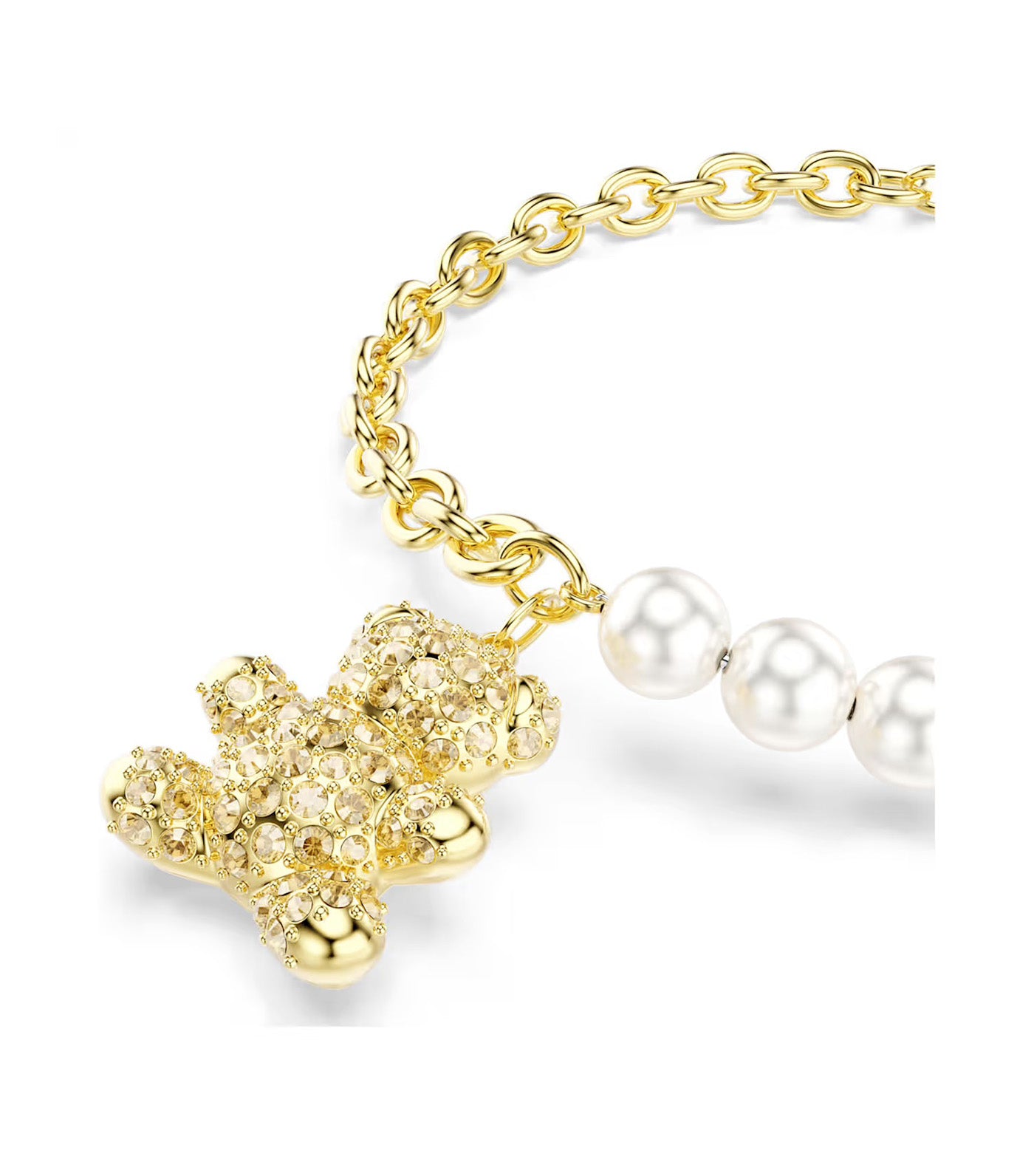 Idyllia Bracelet Crystal Pearl, Round Cut, Teddy, Gold-Tone Plated, Gold Tone
