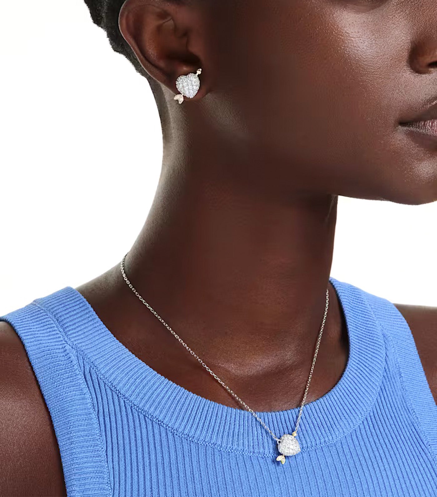 Idyllia set Mixed cuts, Heart with arrow, Rose gold-tone plated, White