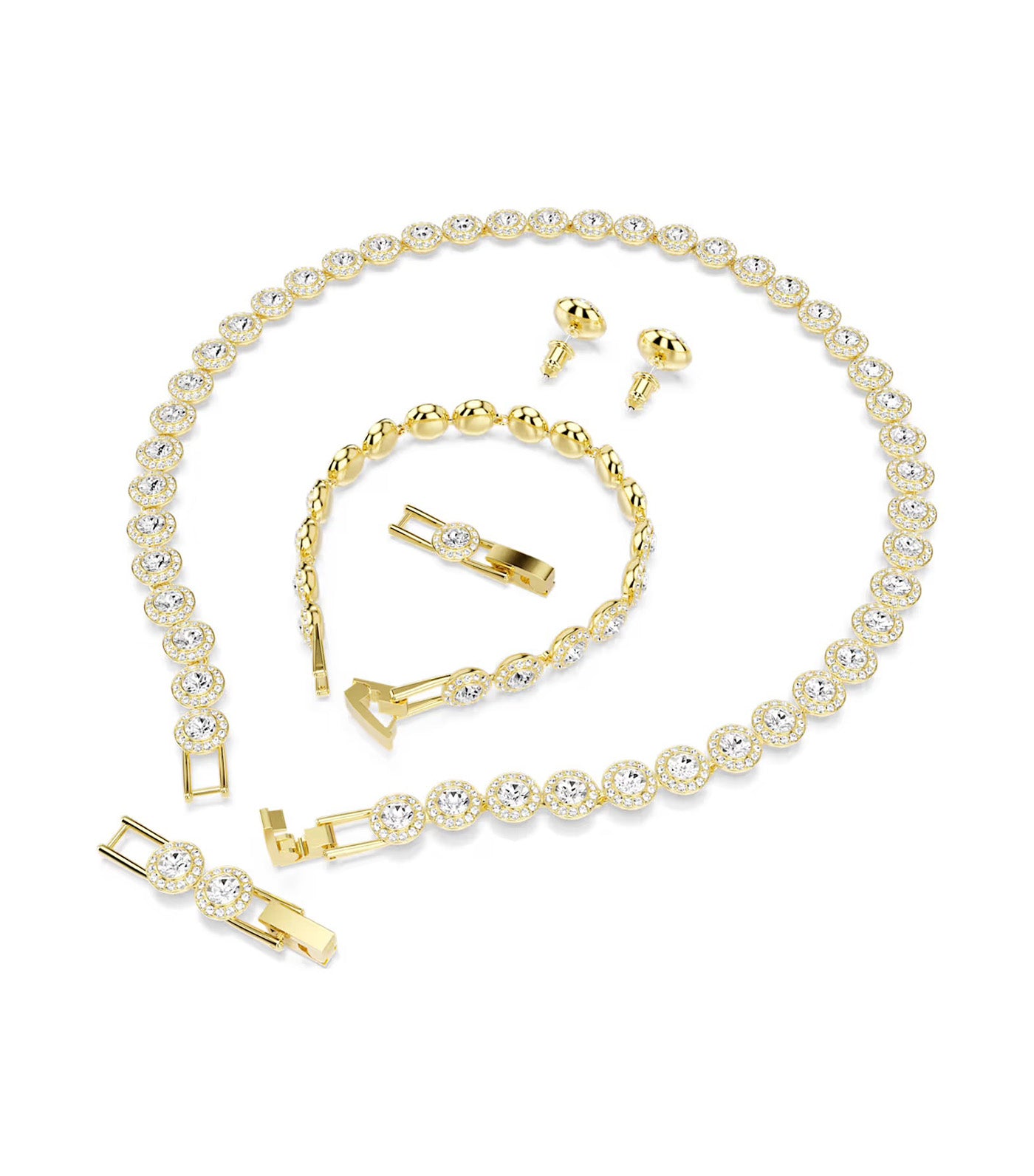 Una Angelic Set Set (3), Round Cut, Gold-Tone Plated, White