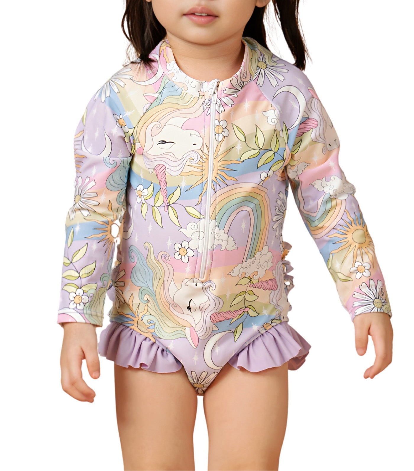 Little Charlotte Rashguard Long Sleeves Whimsical Unicorn