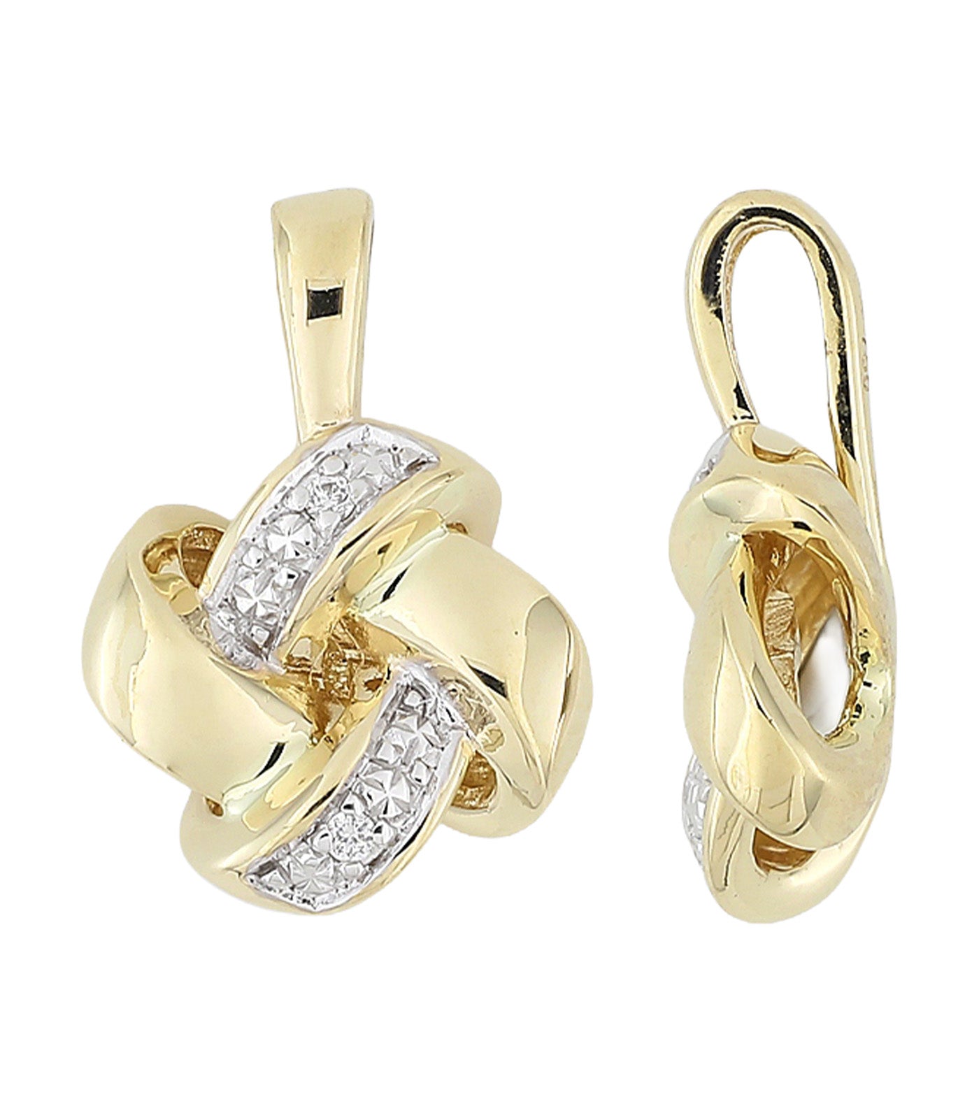 18K Pendant with White Rhodium and Diamond Yellow Gold
