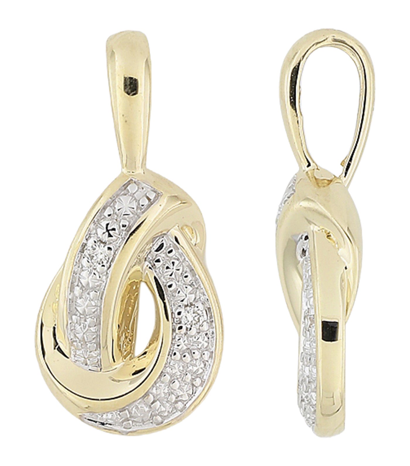 18K Pendant with White Rhodium and Diamond Yellow Gold