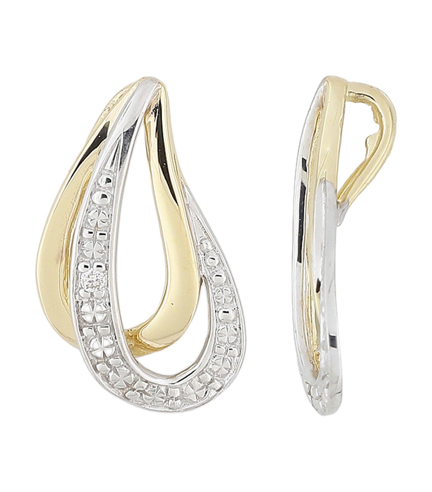 18K Yellow Gold Pendant with White Rhodium at Diamond