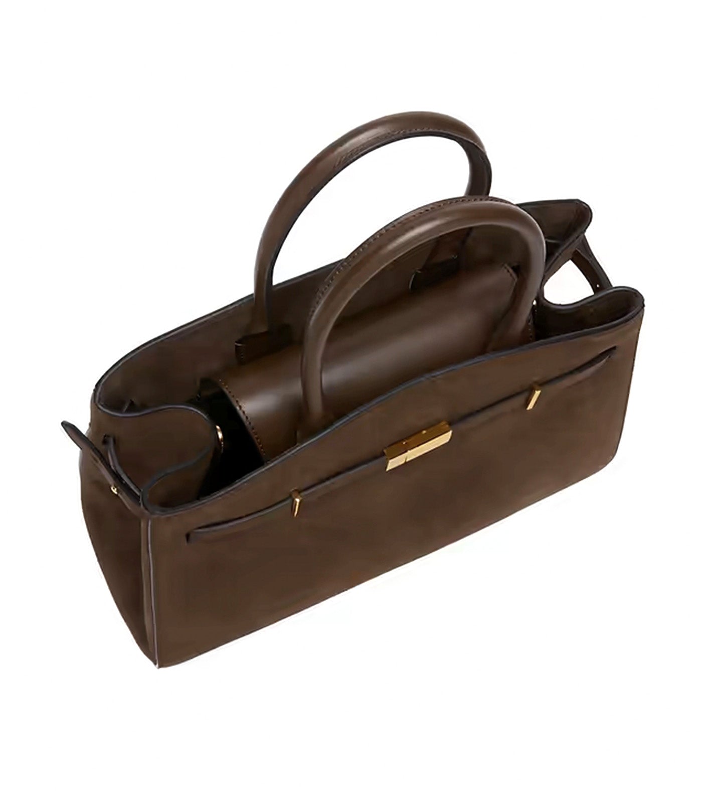 The Midi Hudson Handbag Suede Mocha