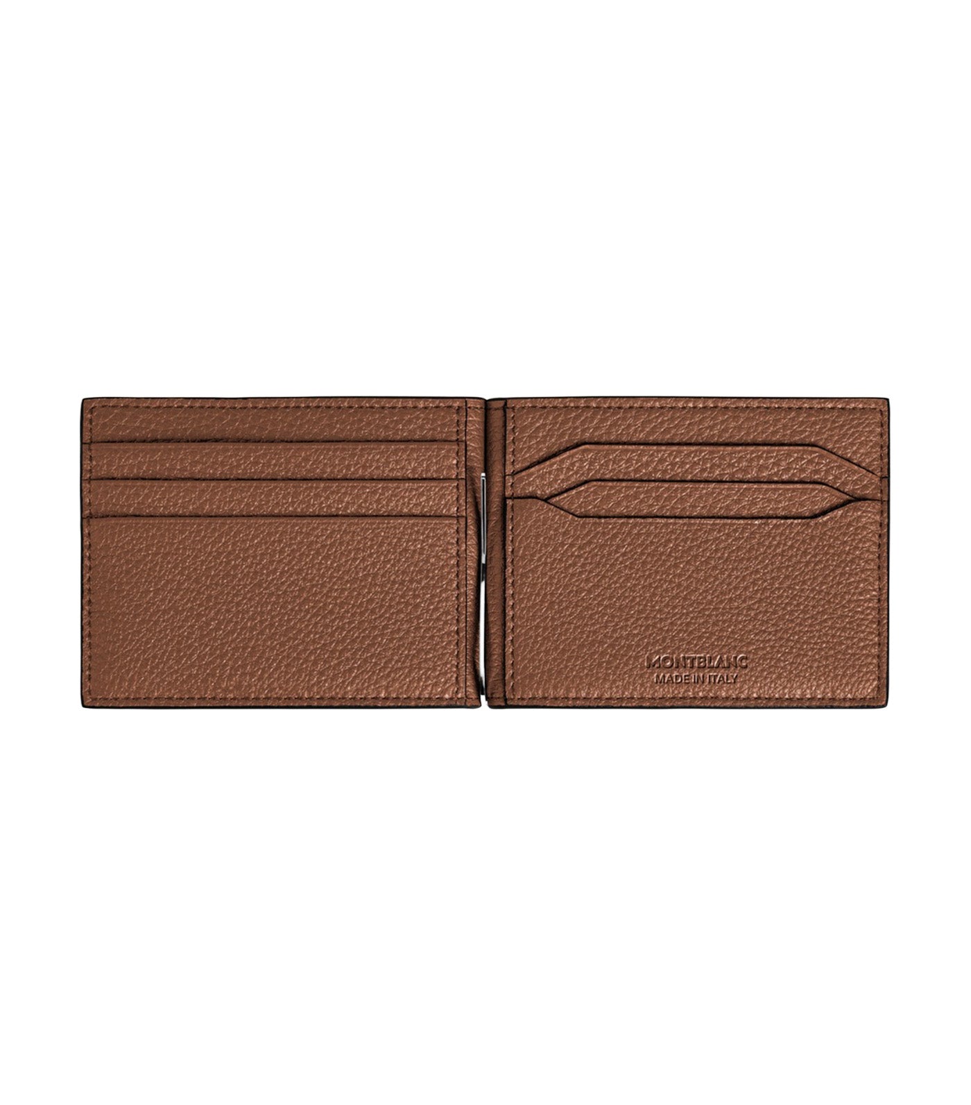 Montblanc Grain Wallet 6cc with Money Clip Brown