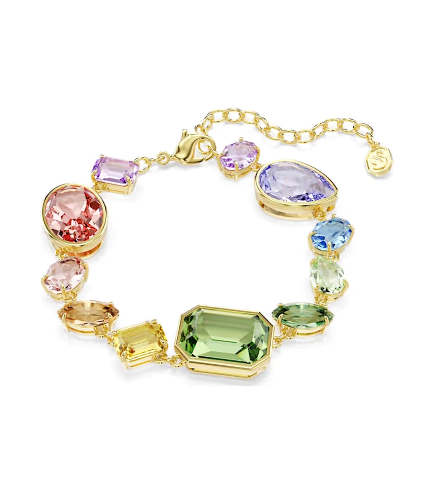 Gema Bracelet Mixed Cuts, Multicolored, Gold-Tone Plated