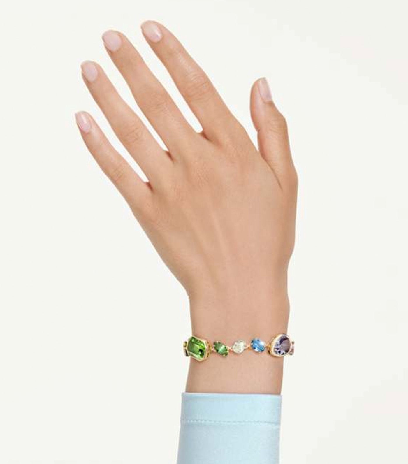 Gema Bracelet Mixed Cuts, Multicolored, Gold-Tone Plated