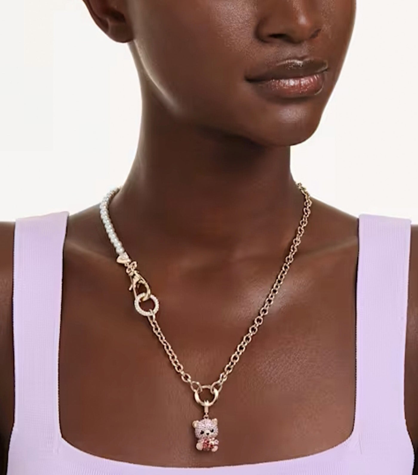 Idyllia Charm Mixed Cuts, Teddy, Pink, Gold-Tone Plated