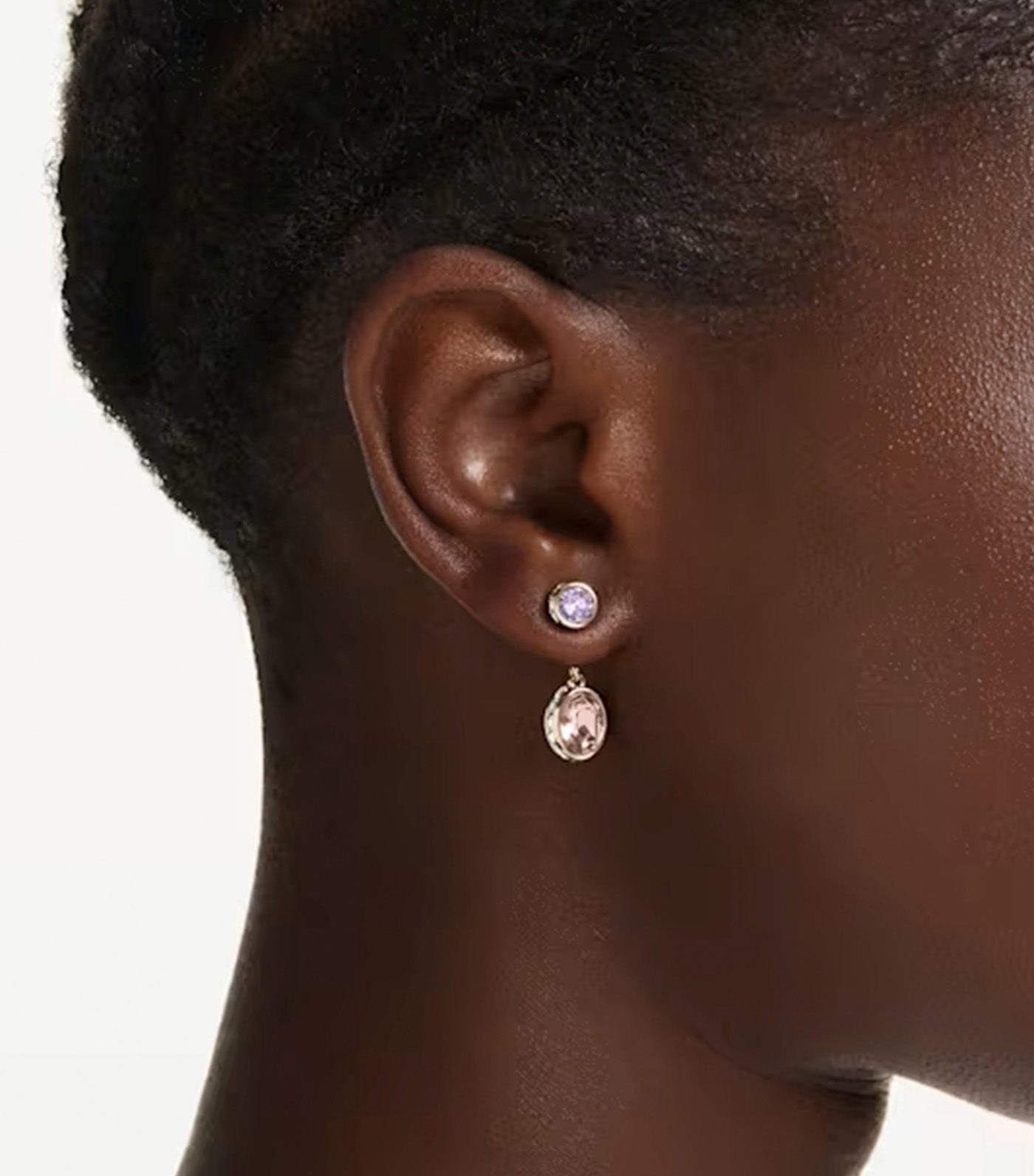 Chroma Drop Earrings Mixed Cuts, Multicolored, Gold-Tone Plated