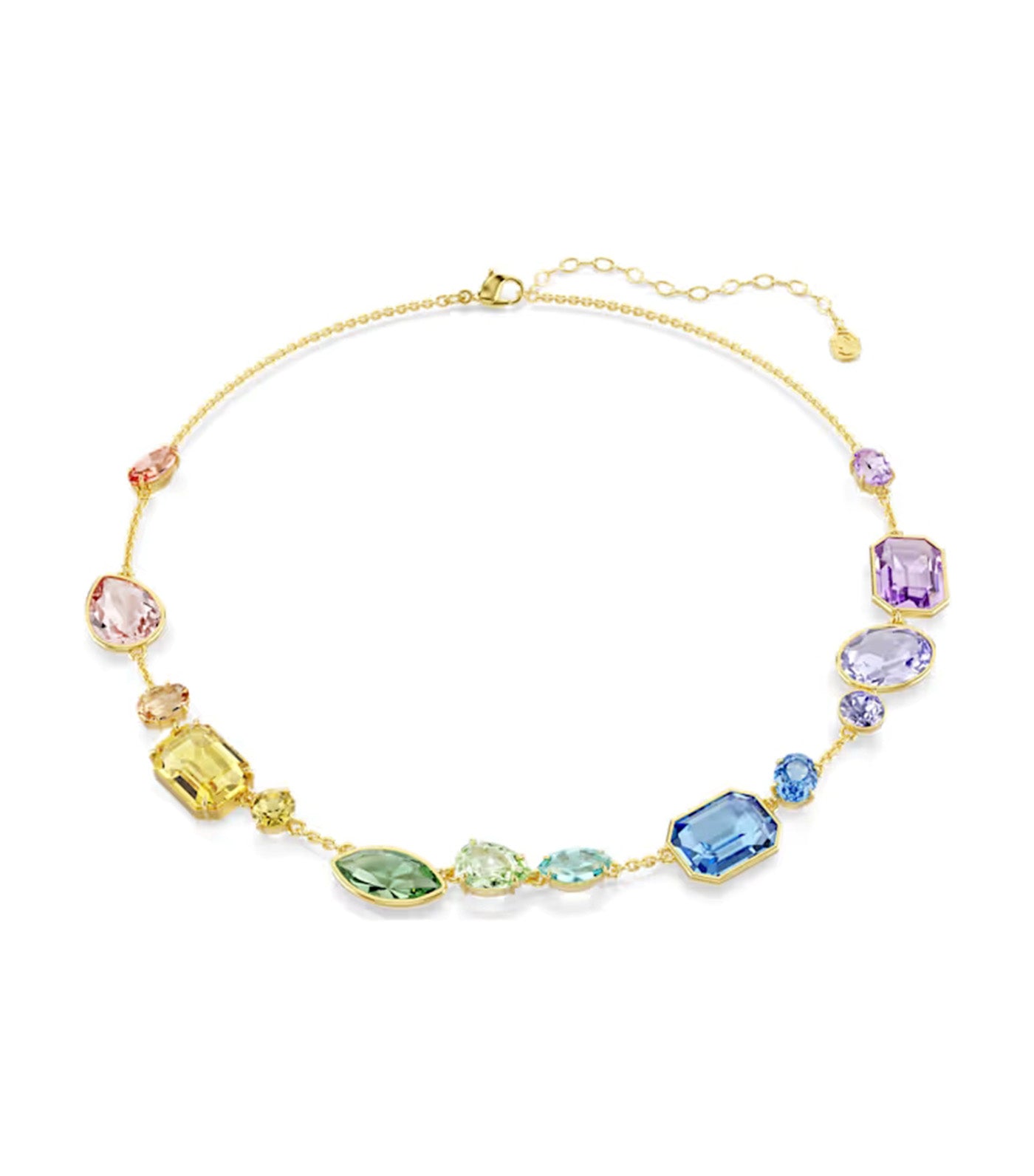 Gema Necklace Mixed Cuts, Multicolored, Gold-Tone Plated