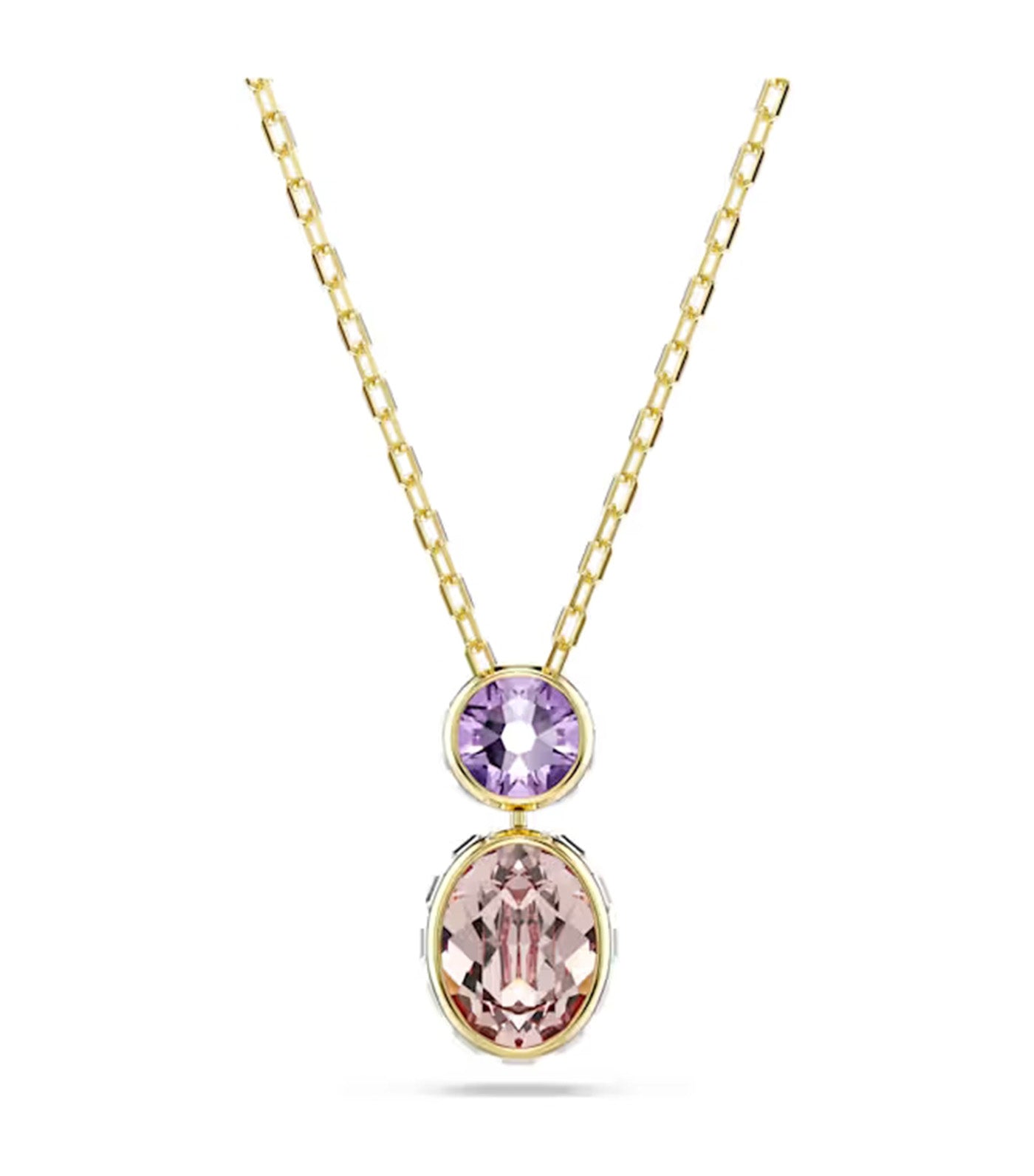 Chroma Pendant Mixed Cuts, Multicolored, Gold-Tone Plated