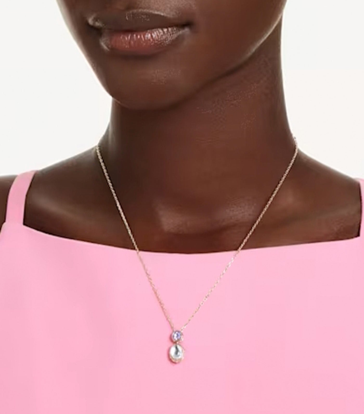 Chroma Pendant Mixed Cuts, Multicolored, Gold-Tone Plated