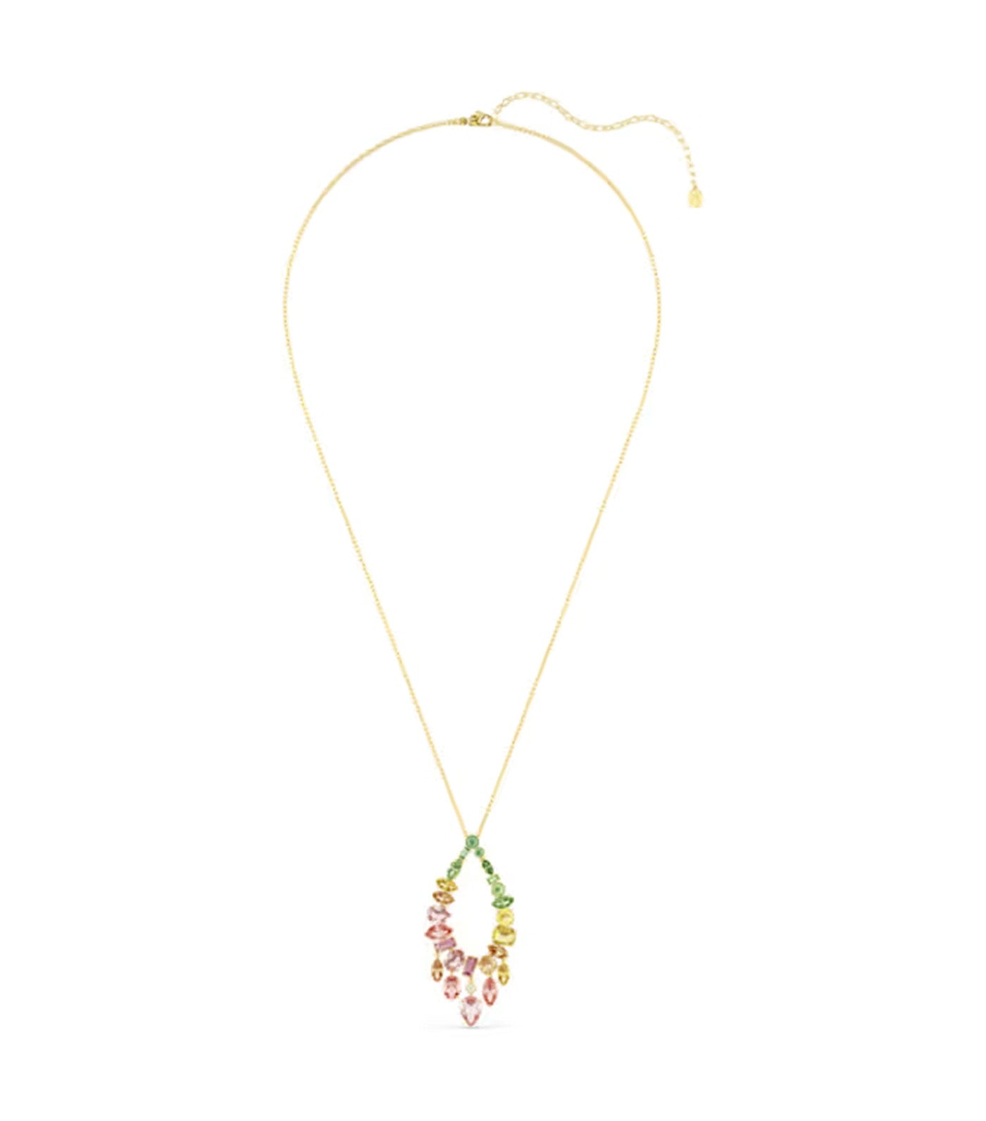 Gema Pendant Mixed Cuts, Multicolored, Gold-Tone Plated
