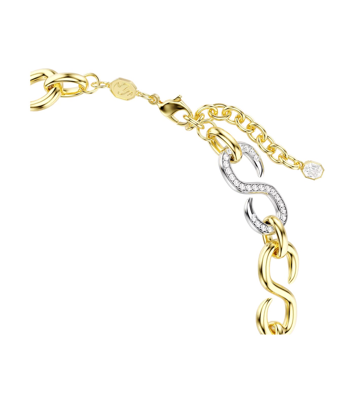 Dextera Necklace Round Cut, Chain, White, Mixed Metal Finish