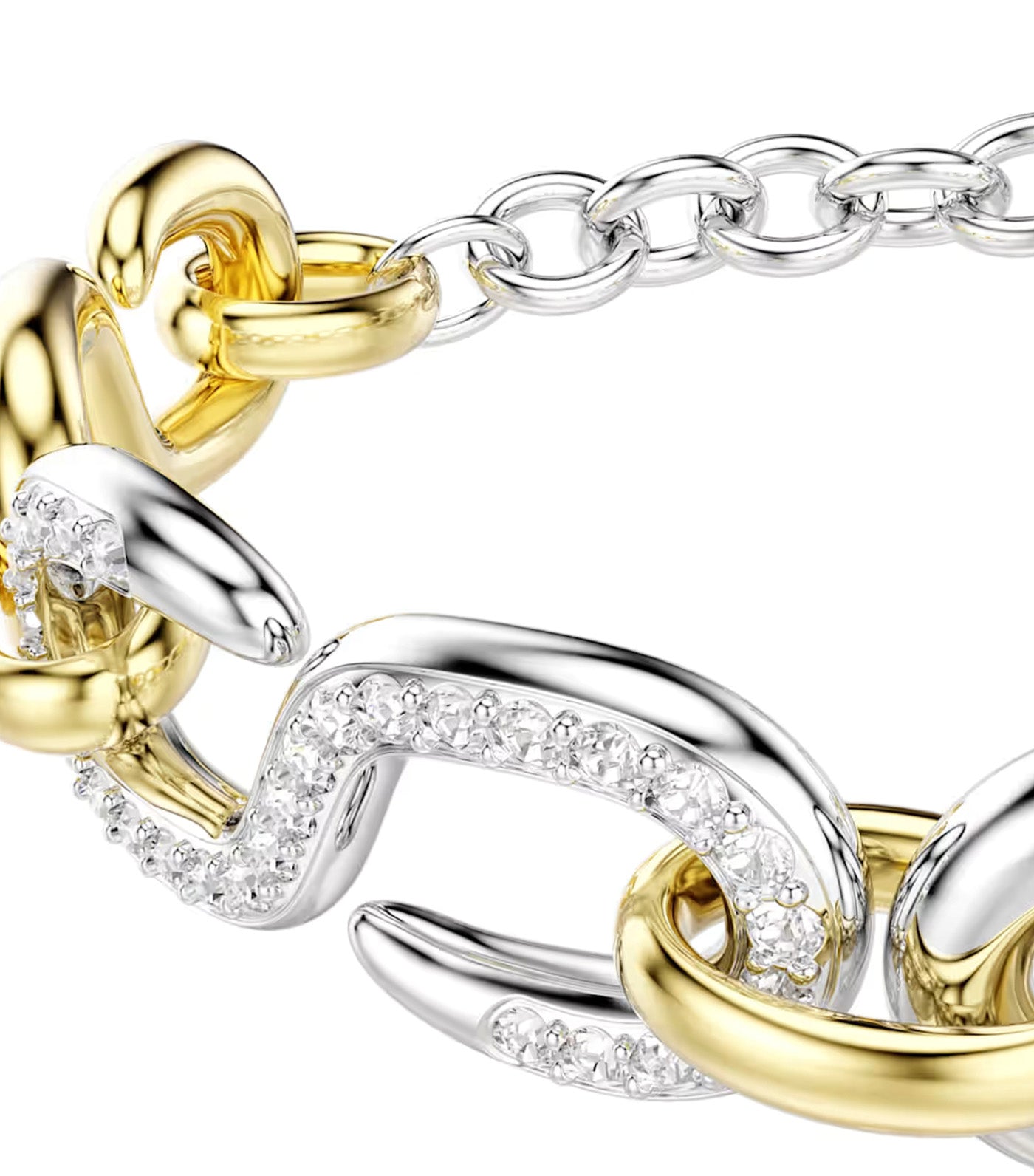 Dextera Bracelet Round Cut, T-Bar, Mixed Metal Finish, White